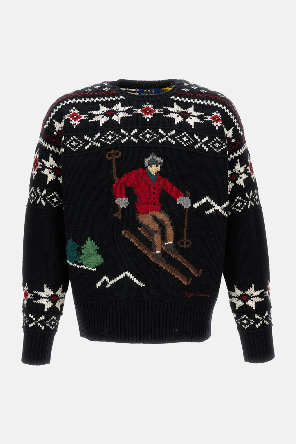 Polo Ralph Lauren Skier Long-sleeve Jumper In Black
