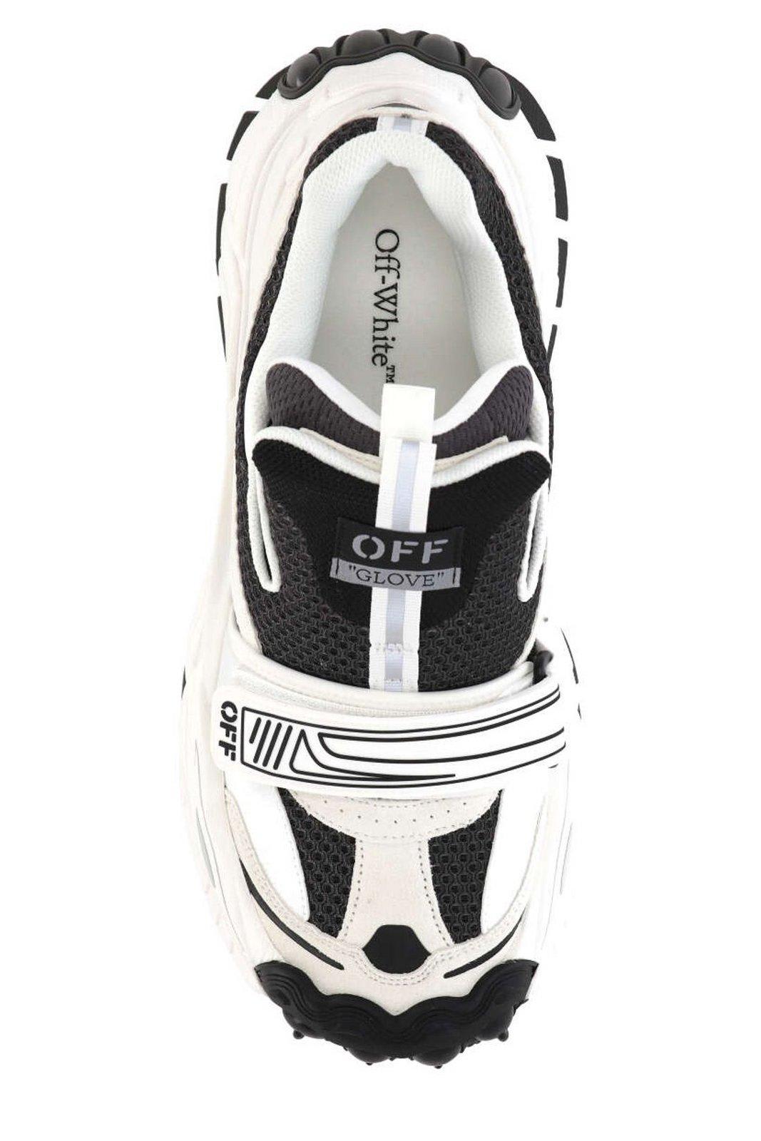 Shop Off-white Round Toe Lace-up Sneakers In White Black
