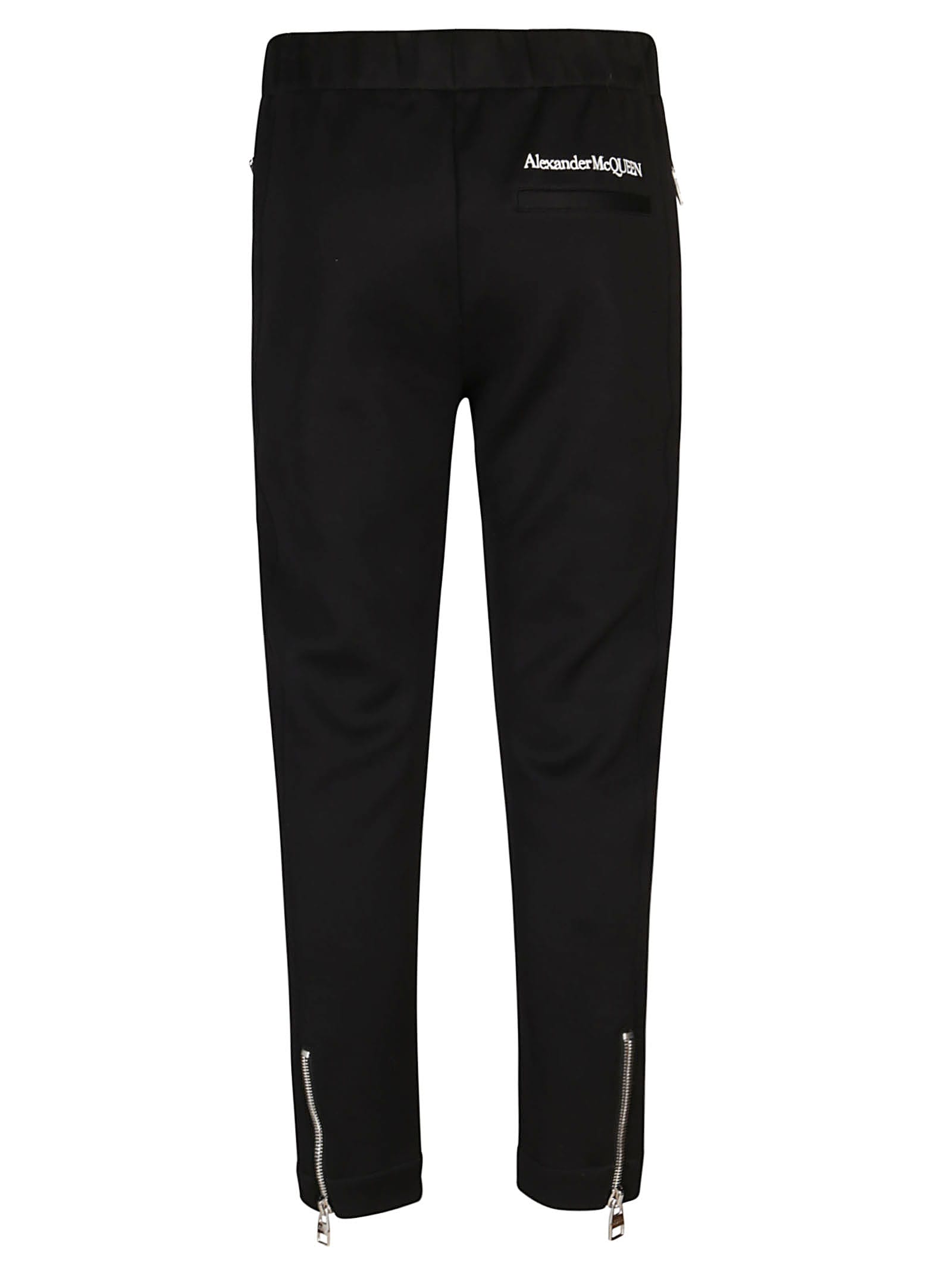 Shop Alexander Mcqueen Black Cotton Blend Trousers