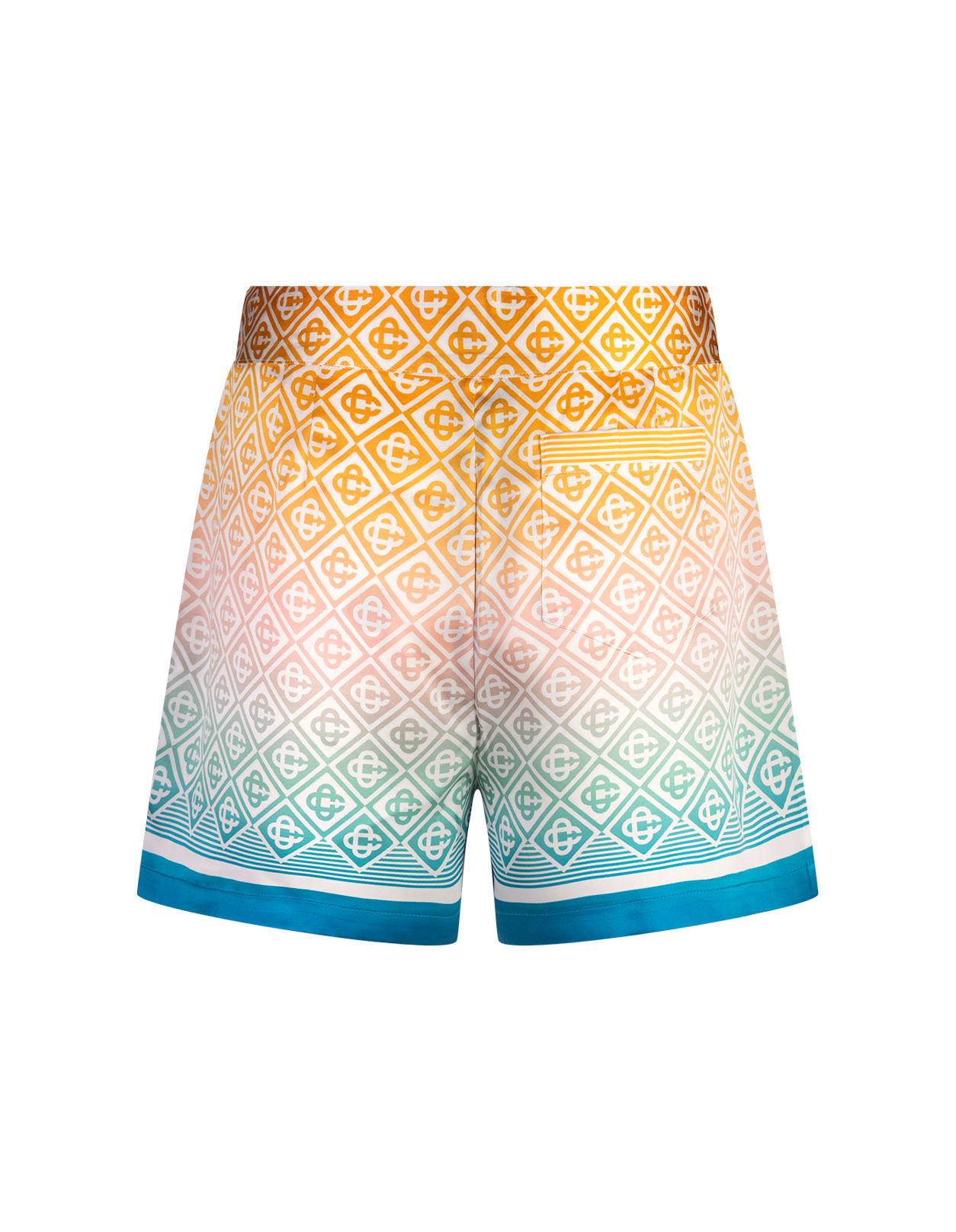 Shop Casablanca Gradient Monogram Silk Shorts In Multicolour