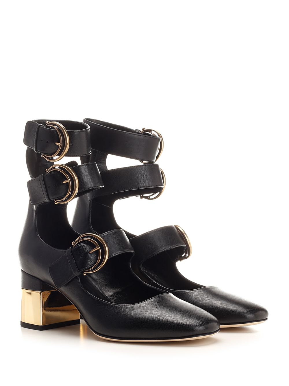 Shop Chloé Alizè Model Heeled Sandals In Black