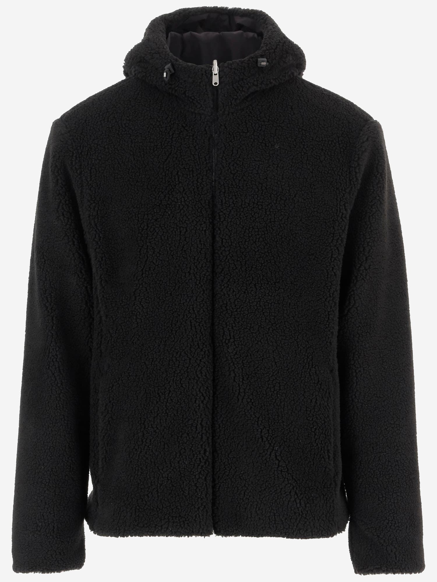 Herno Fleece Jacket With Hood In Black