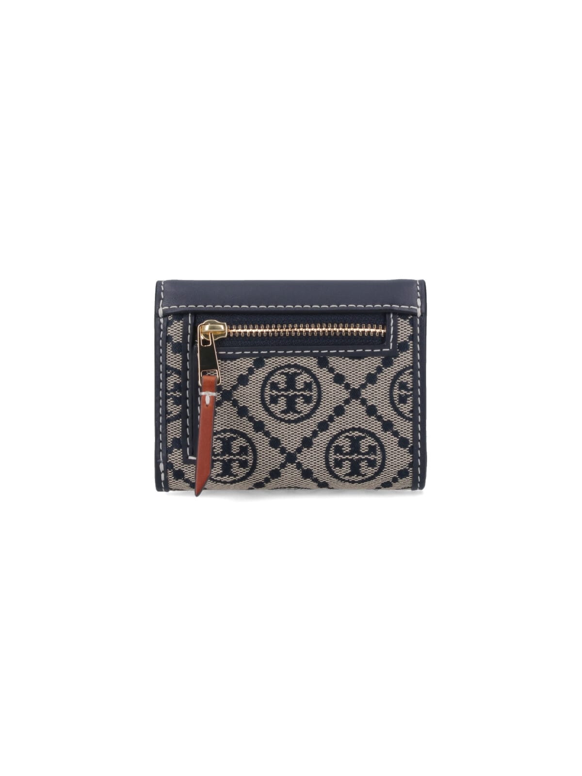 Tory Burch T Monogram Small Trifold Wallet In Blue