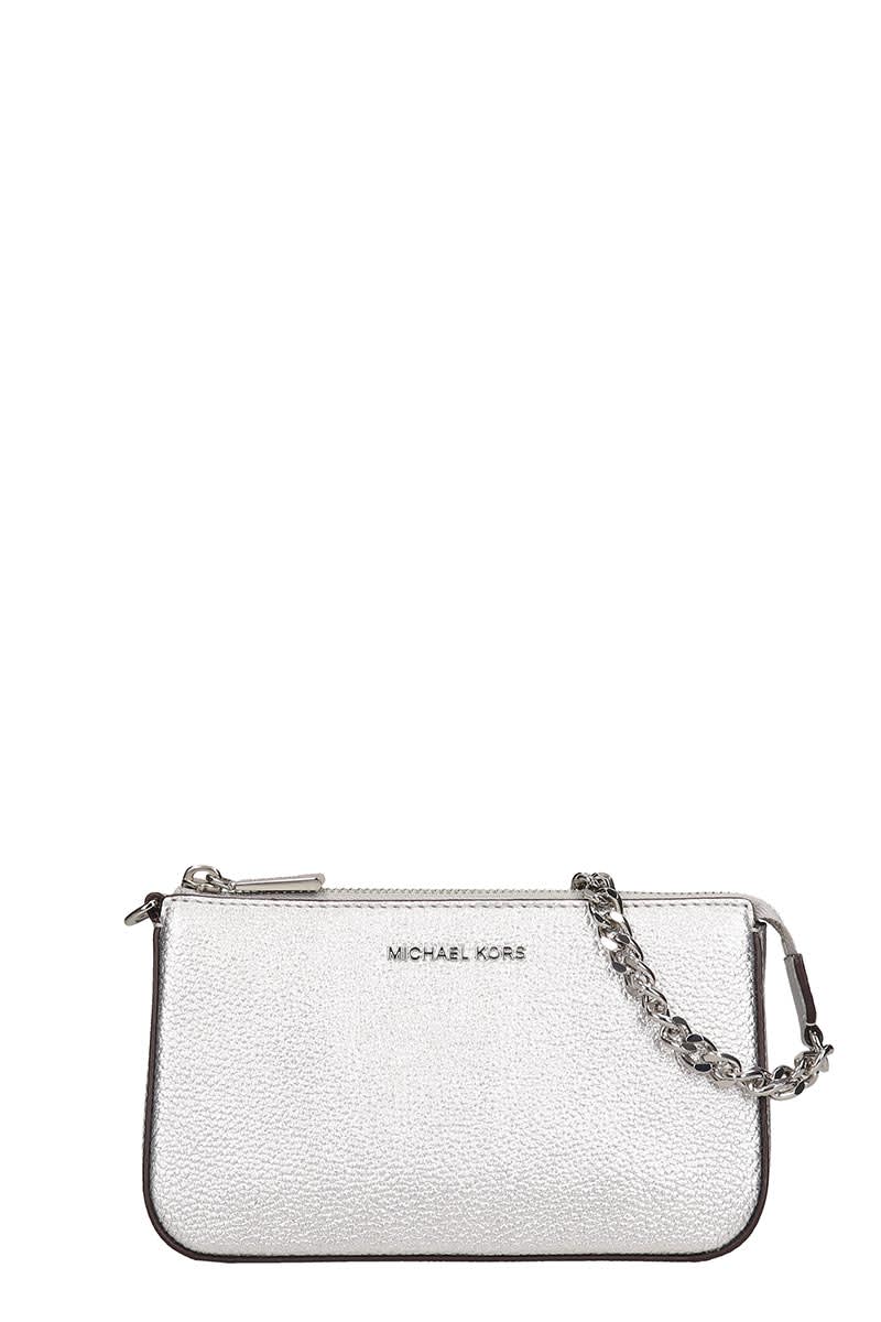 michael kors silver clutch