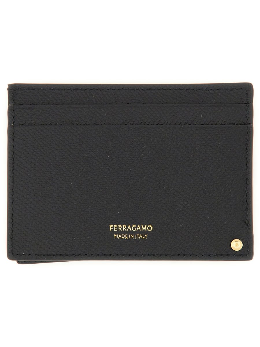 Shop Ferragamo Card Holder Hooks In Black