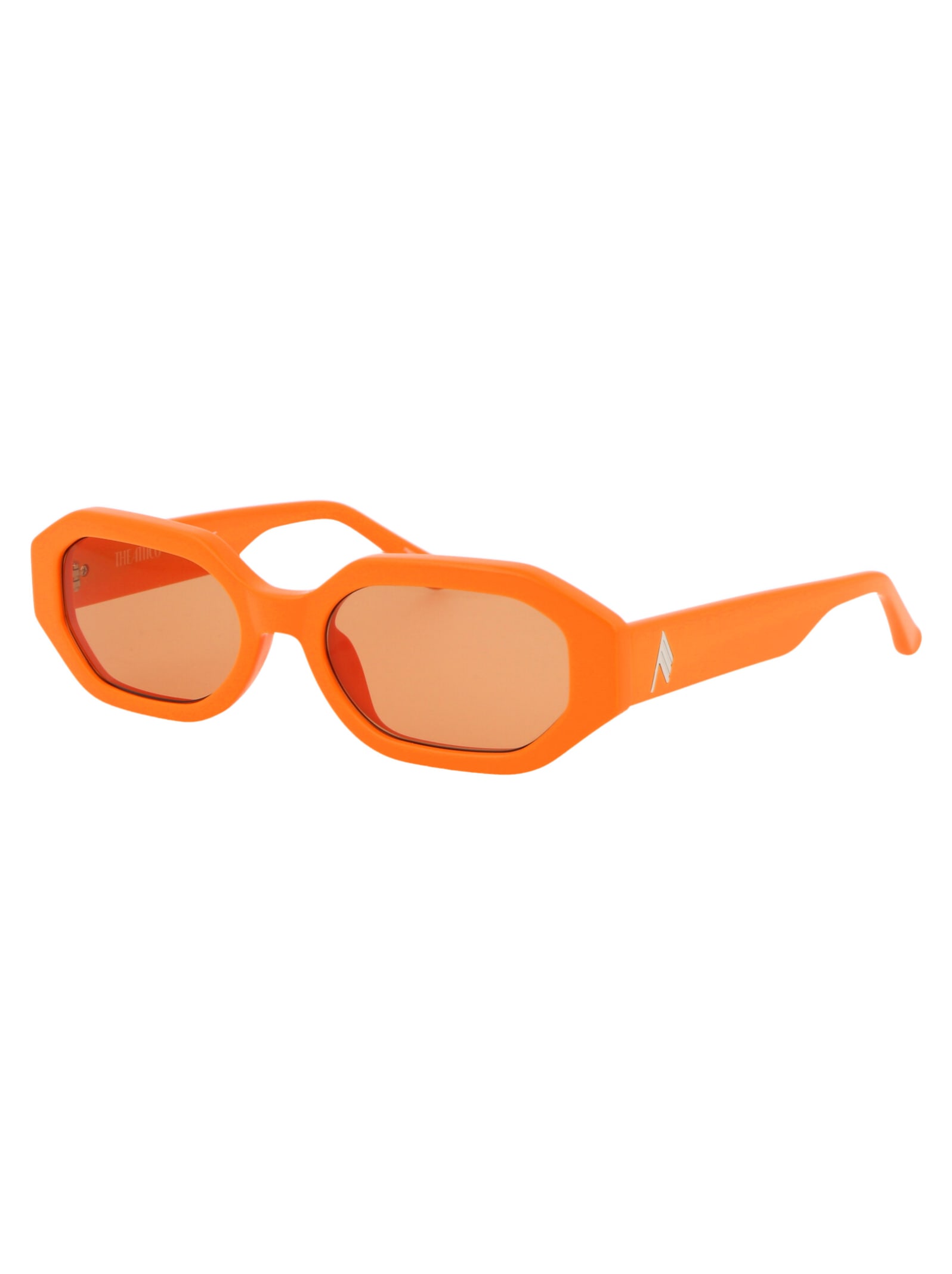 Shop Attico Irene Sunglasses In Orange/silver/orange
