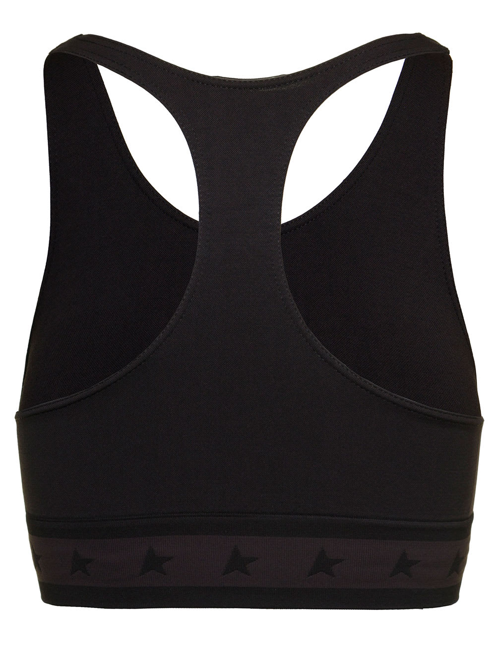 Shop Golden Goose Black Sports Top With Branded Elastic Band In Stretch Polyamide Woman