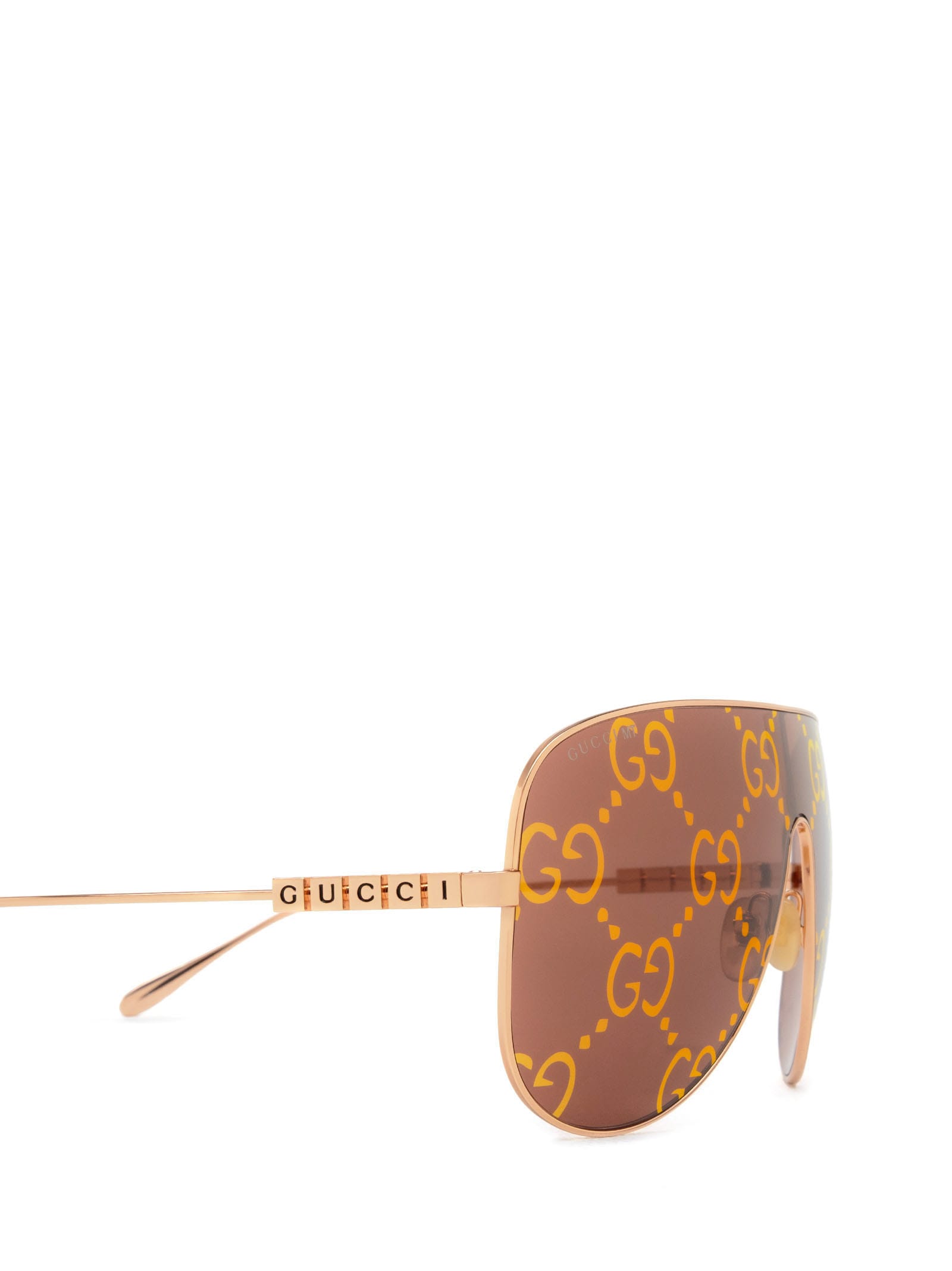 Shop Gucci Gg1436s Gold Sunglasses