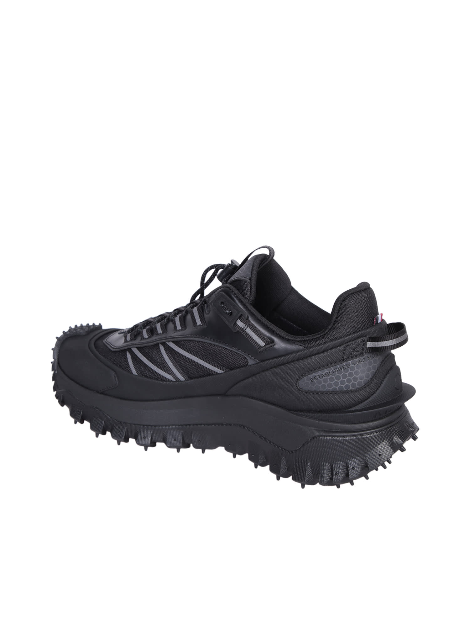 Shop Moncler Trailgrip Gtx Low Black Sneakers