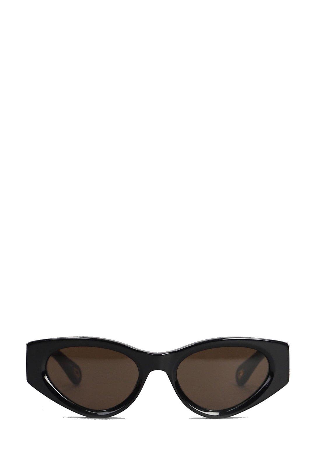 Shop Chloé Cat-eye Sunglasses In Blk/blk/brown