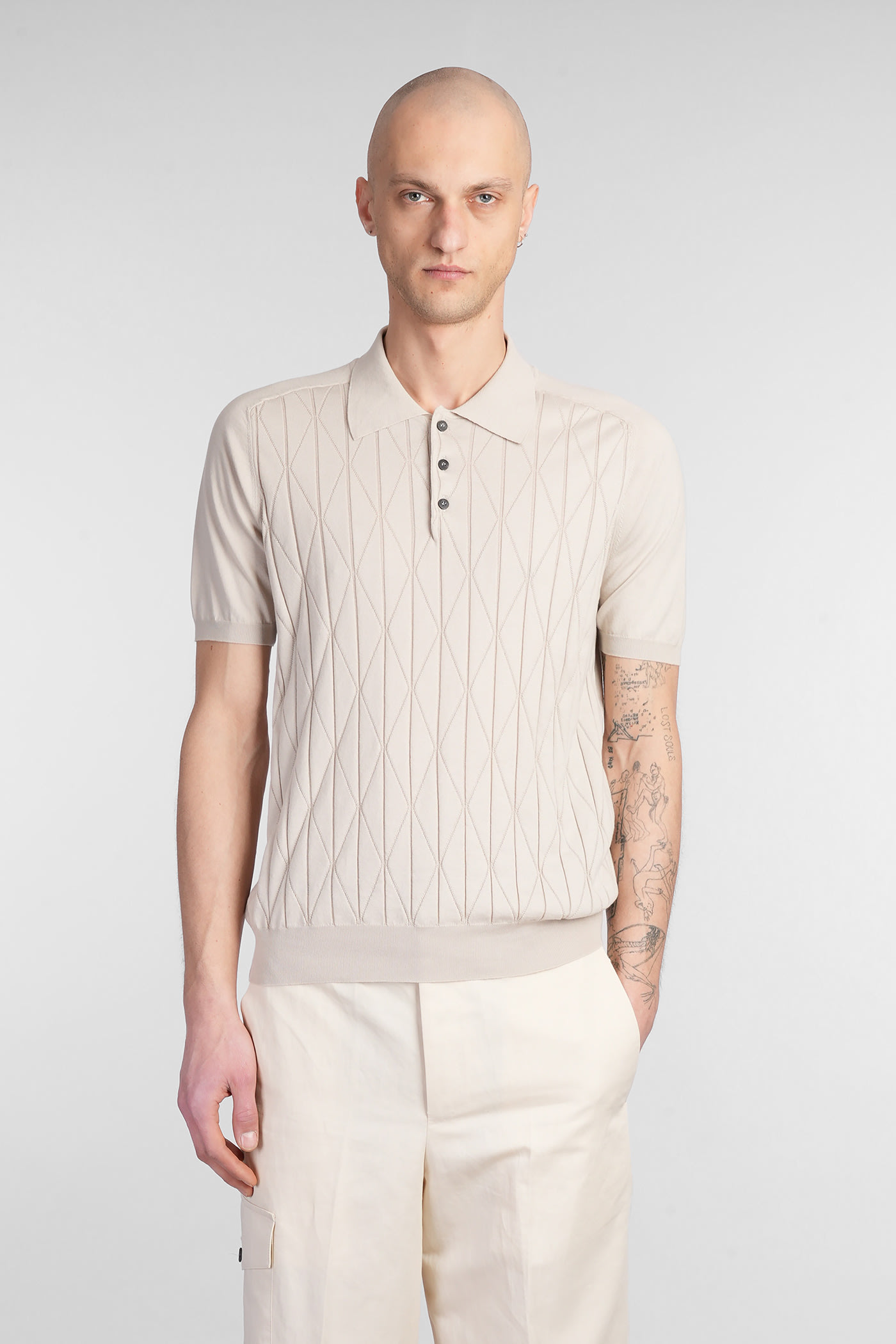 Polo In Beige Cotton