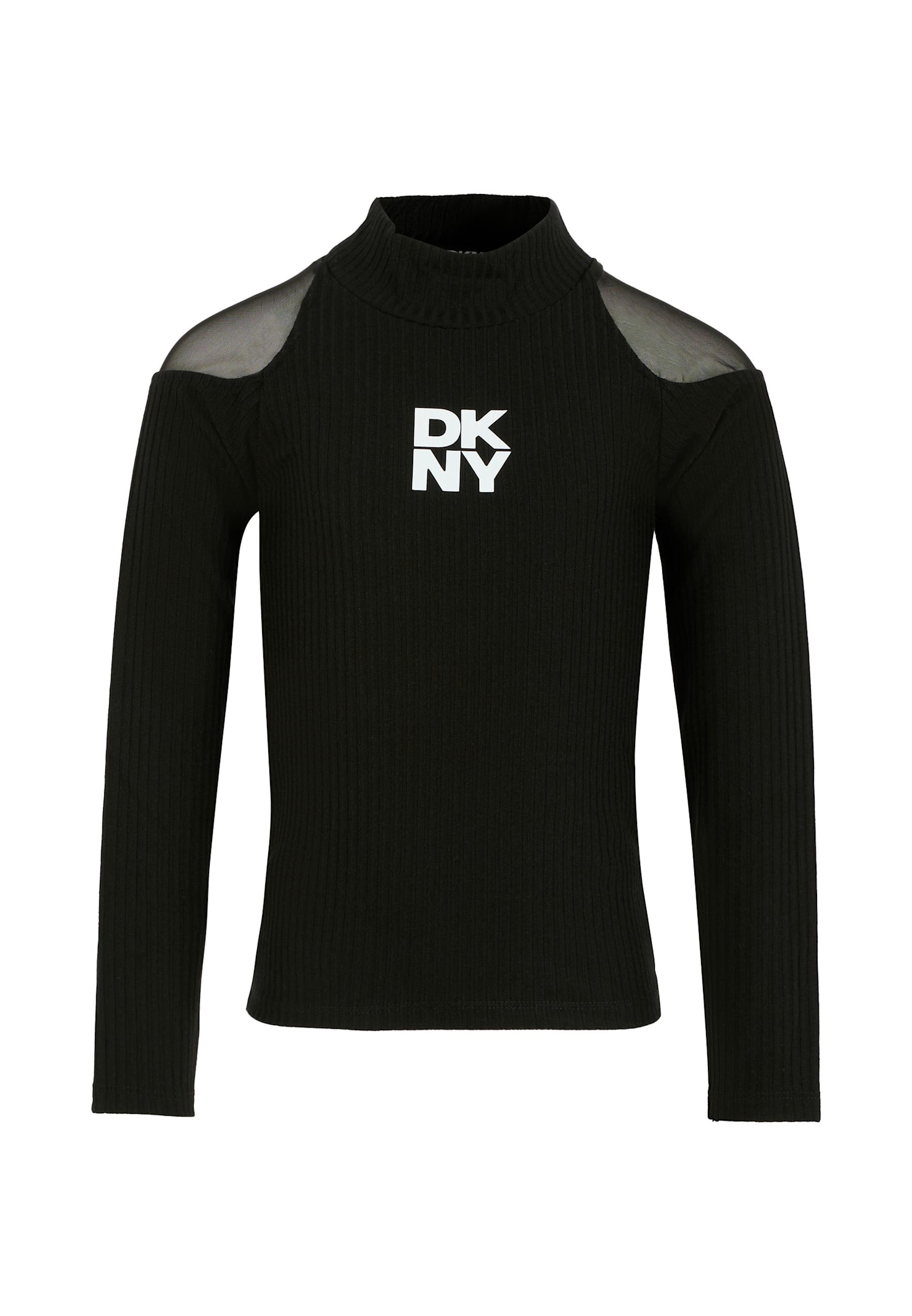 Dkny Black T-shirt For Girl With Logo In Black