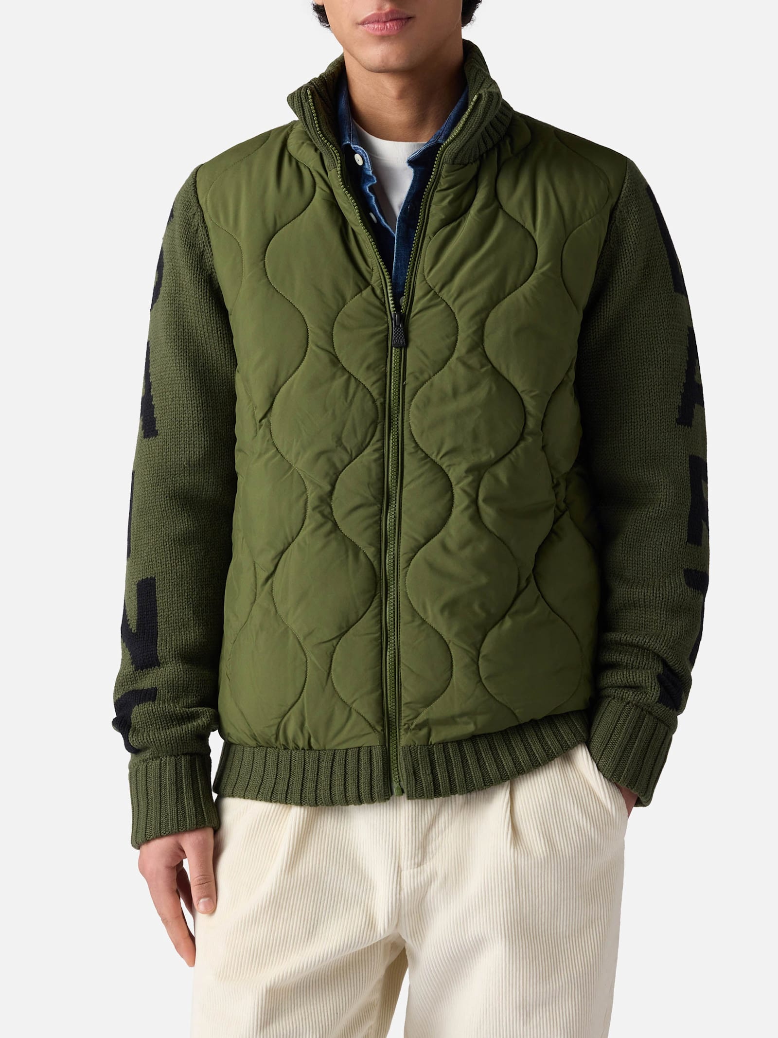 MC2 Saint Barth Man Military Green Padded Jacket