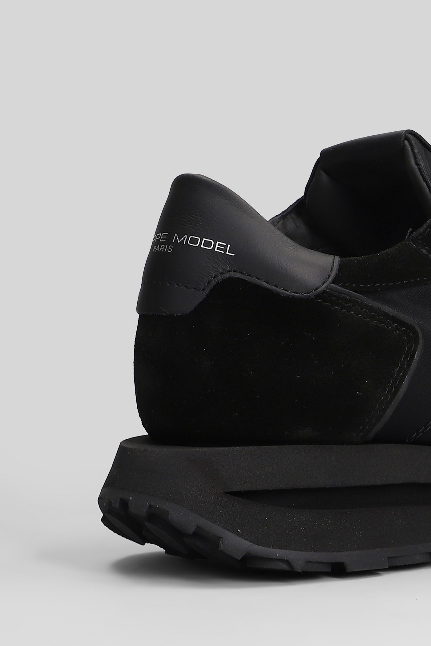 Philippe Model Tropez Haute Low Sneakers In Black Suede And Leather In Black