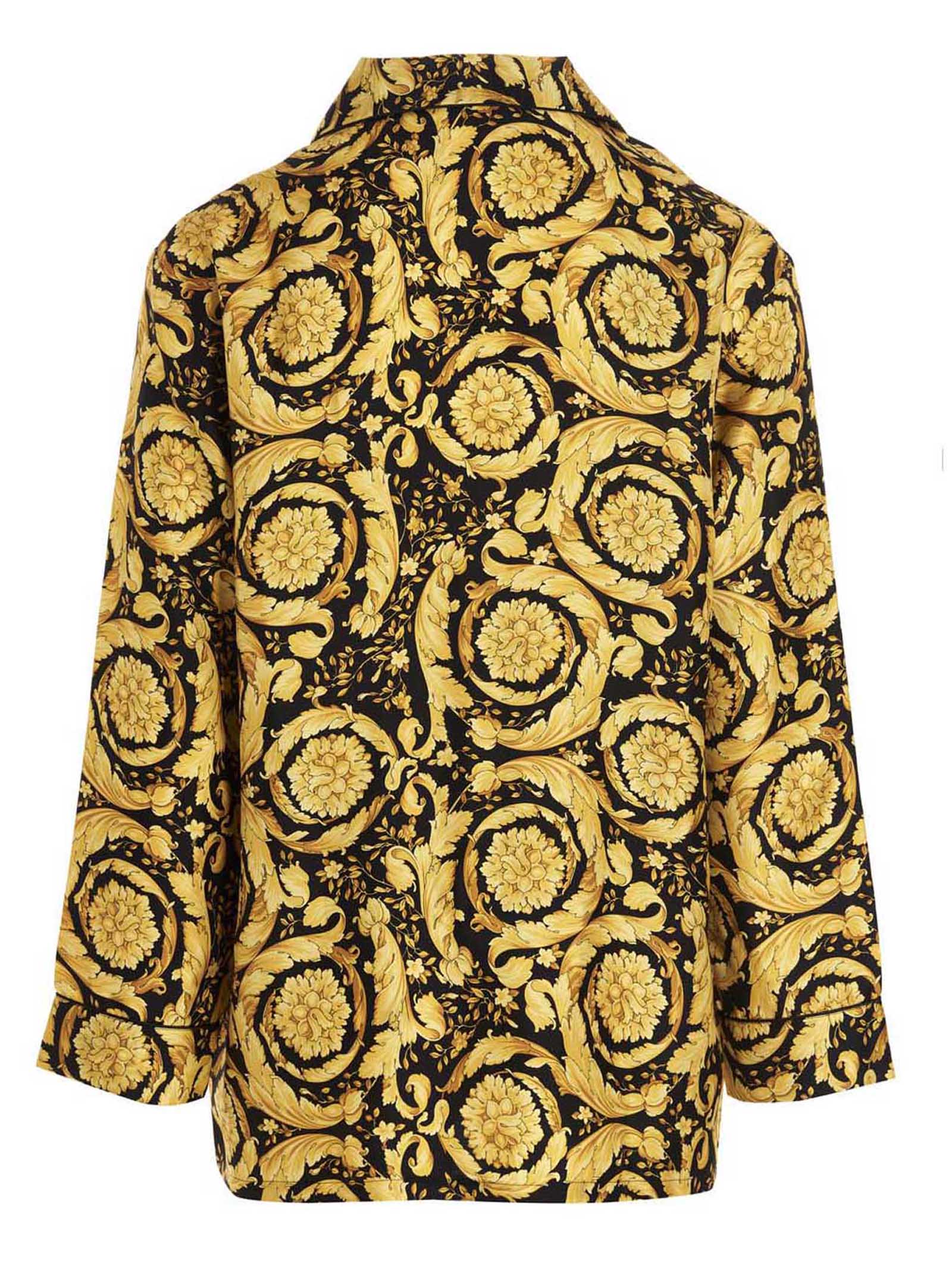 Versace Baroque Pajama Shirt In Multicolor