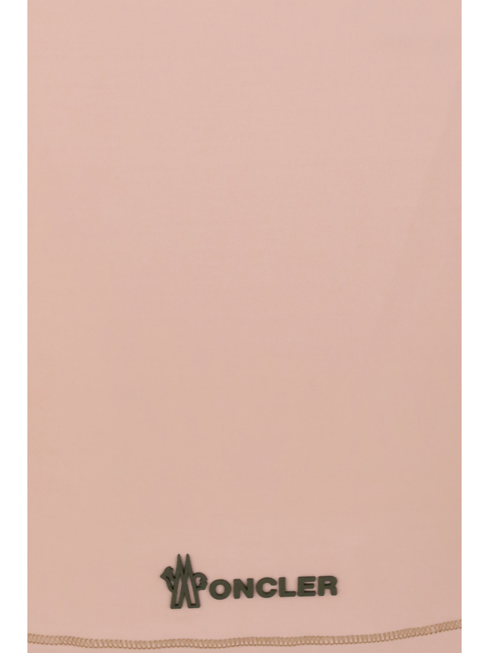 Moncler Sleeveless Round Neck Top With Contrast Stitching In Pink
