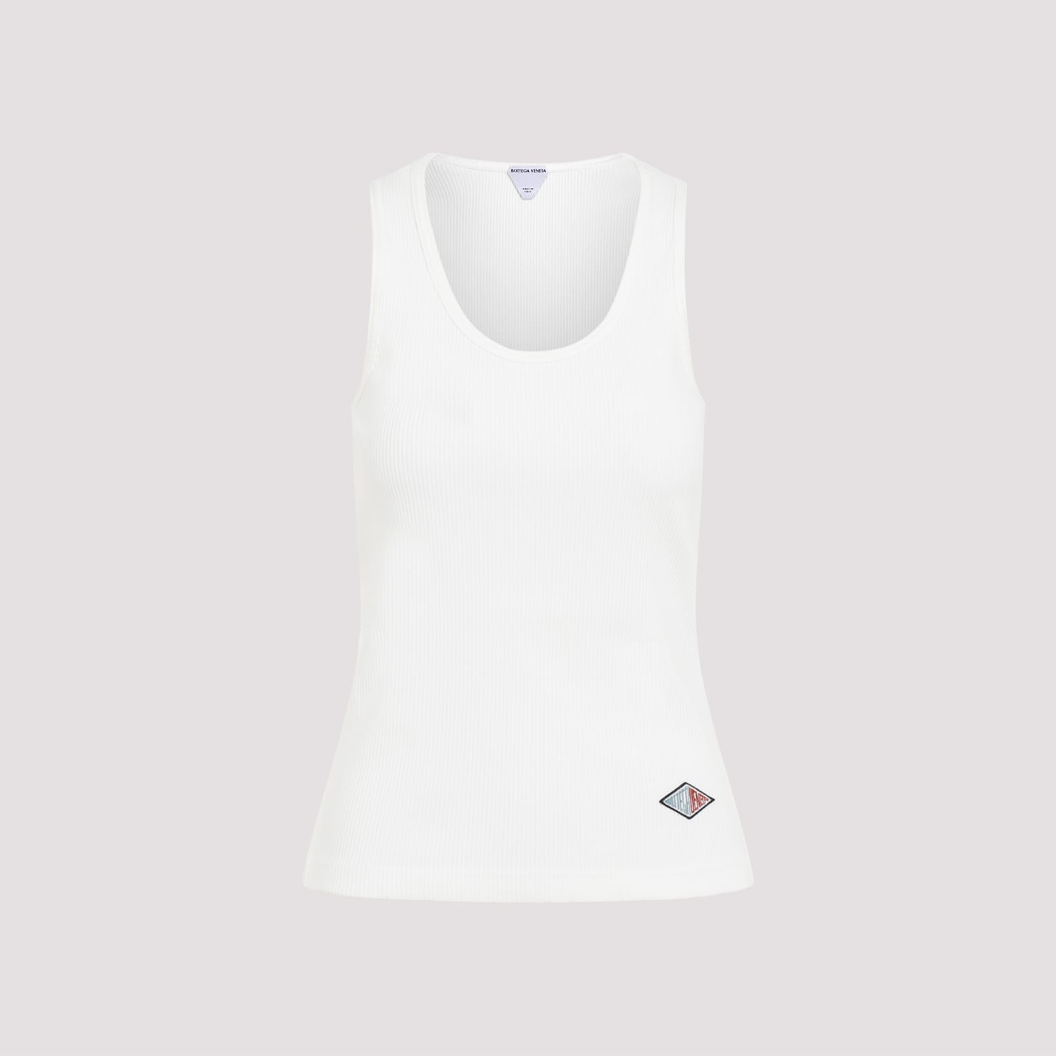 Shop Bottega Veneta Cotton Tank Top In Chalk