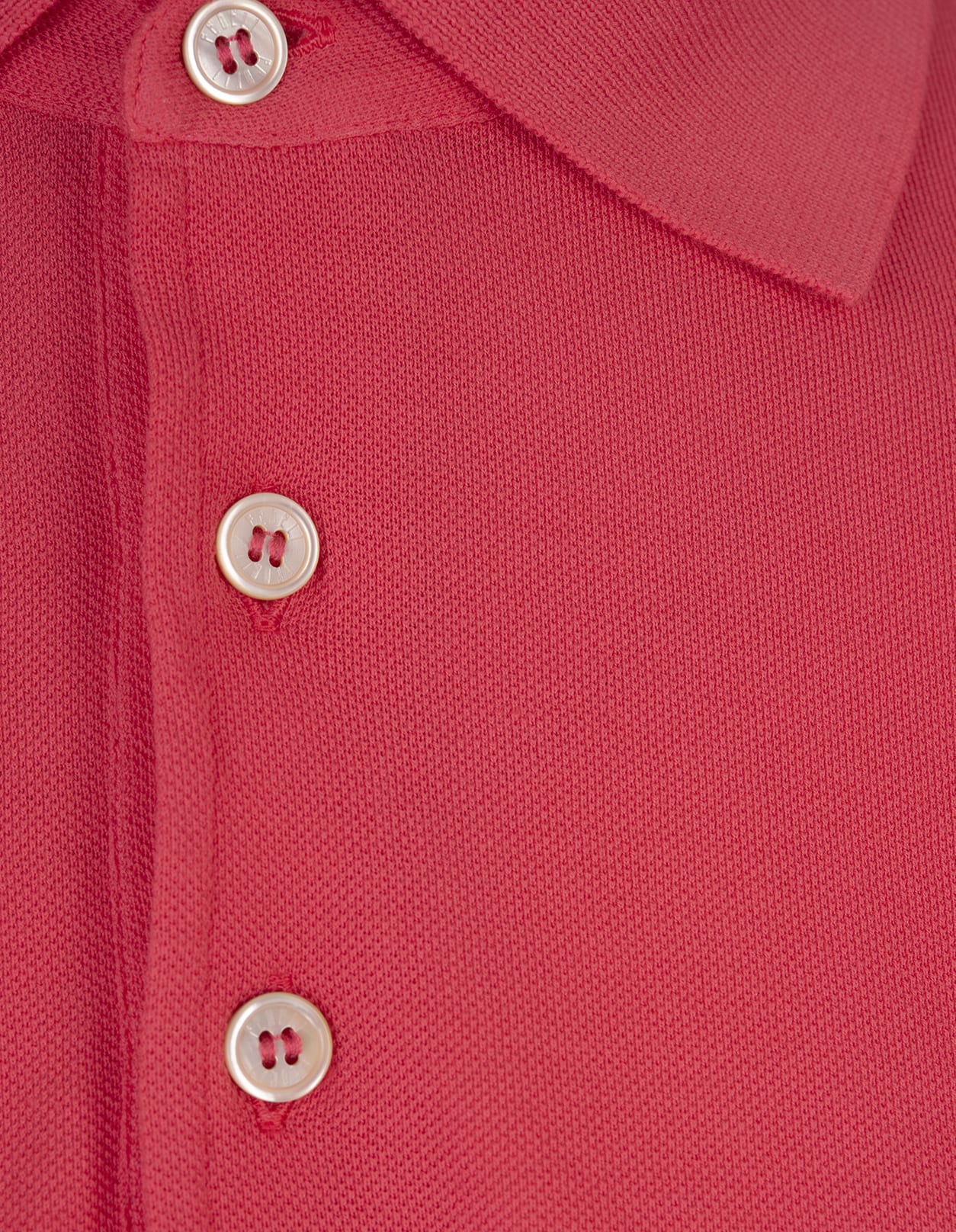 Shop Fedeli Red Cotton Pique Polo Shirt