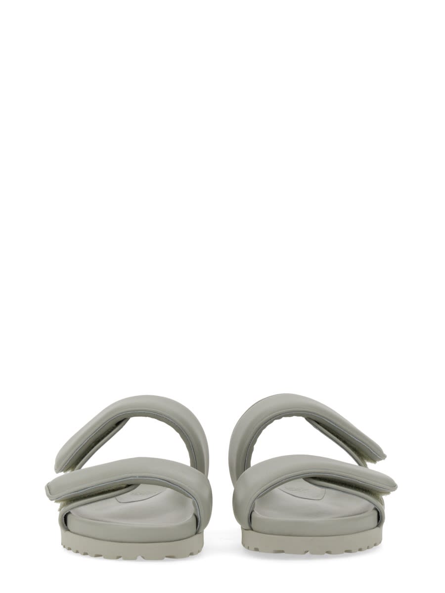 Gia Borghini Woman Sandals Sage Green Size 11 Soft Leather In Grey