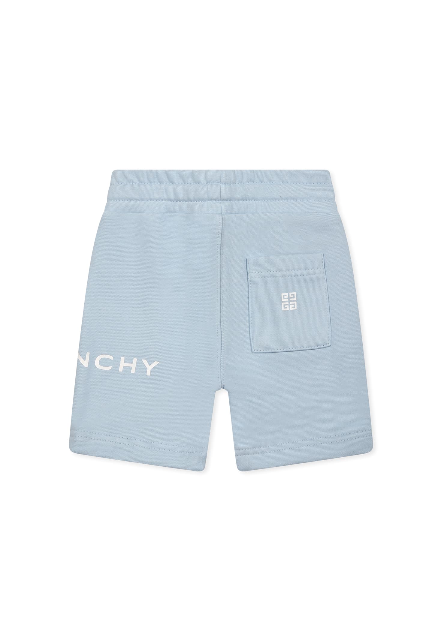 Givenchy Light Blue Shorts For Baby Boy With Logo In Light Blue