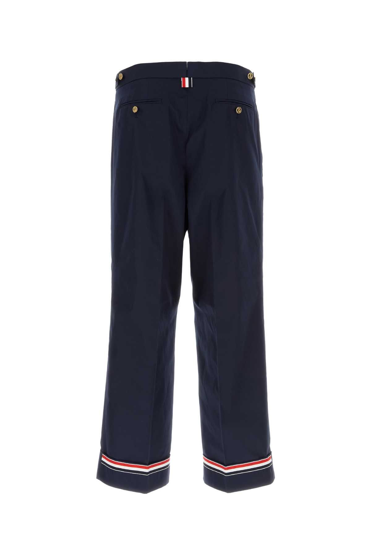 Shop Thom Browne Navy Blue Polyester Blend Pant