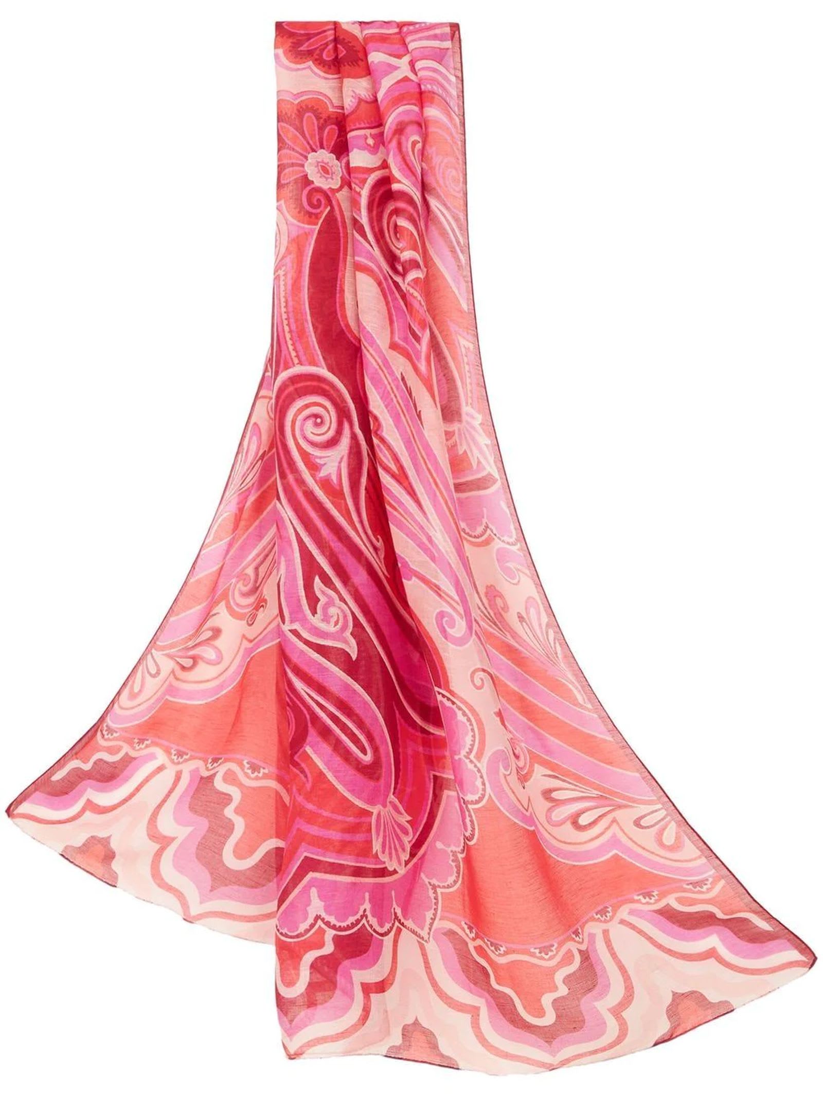 ETRO PAISLEY PRINT WOOL AND SILK SCARF