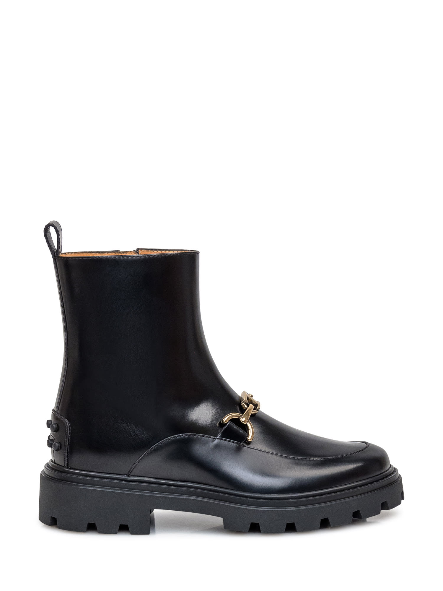 Shop Tod's Tods Clamp Leather Ankle Boot In Nero