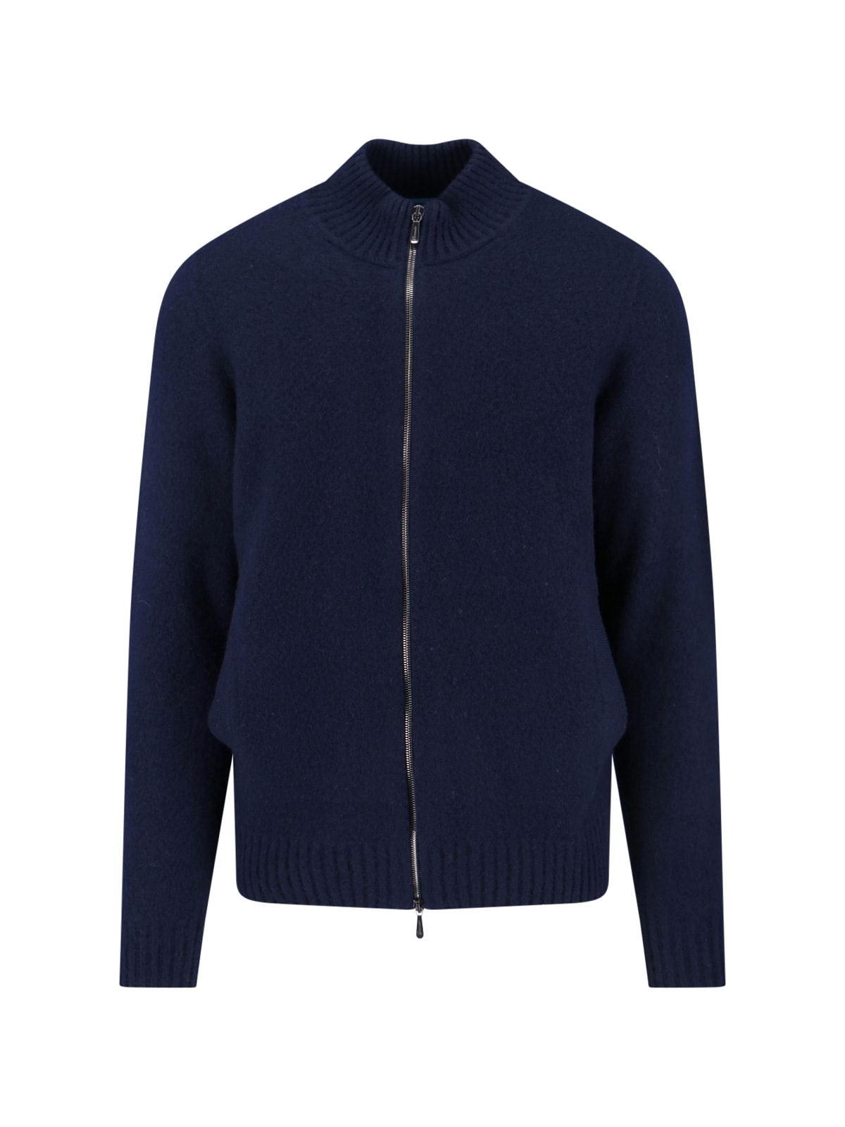 Drumohr Ribbed Crewneck Sweater Fitted Shape In Blue