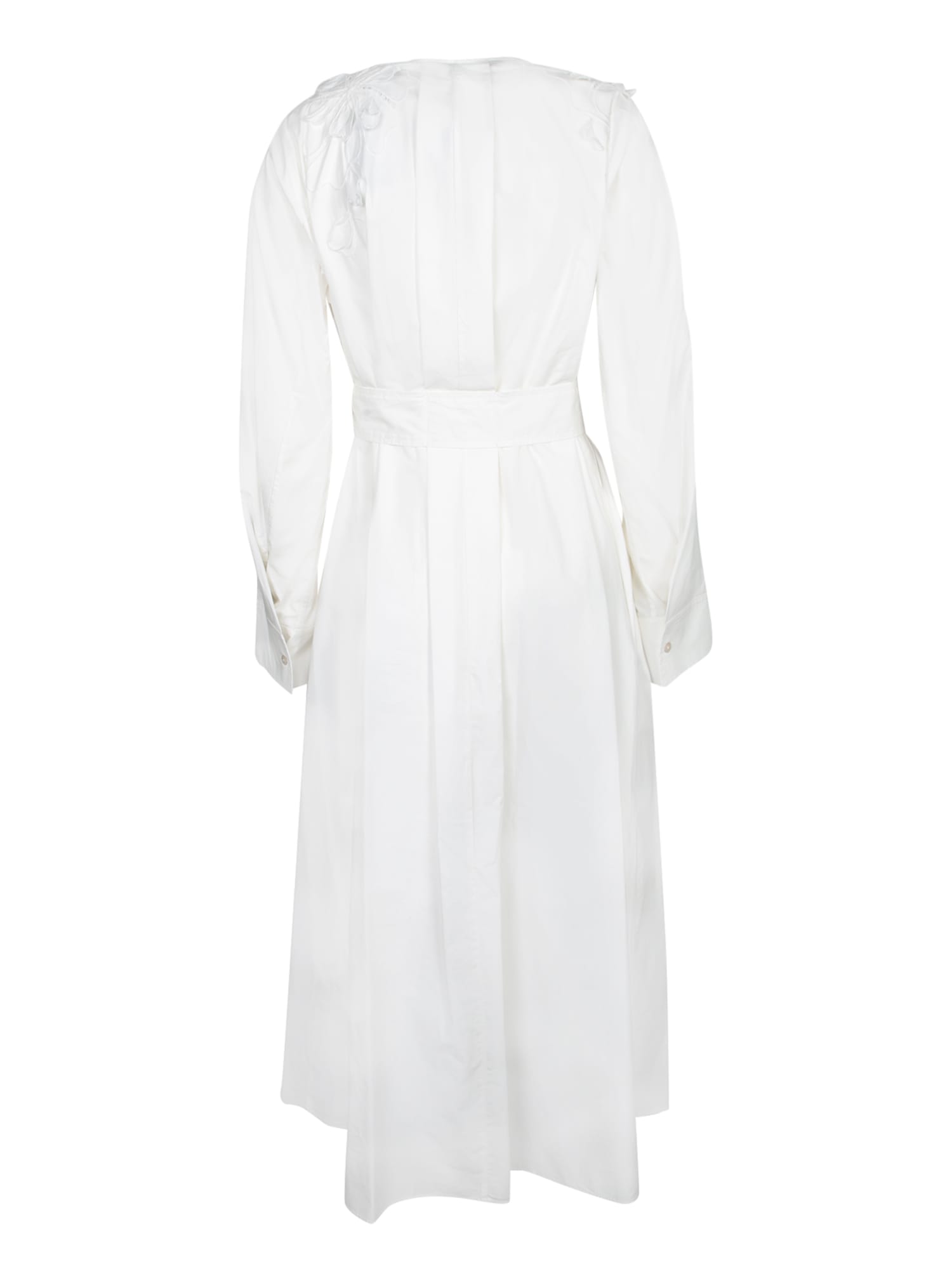 Shop Forte Forte Dress With Embroidered Petals In White