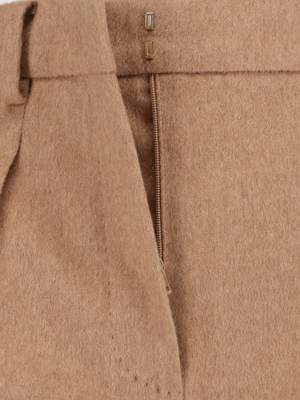 Max Mara Straight Trousers Featuring Pleated Front And Belt Loops In Brown