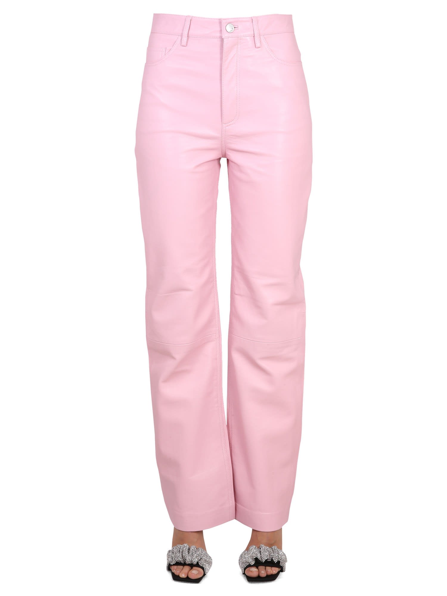 Shop Remain Birger Christensen Leather Pants In Pink