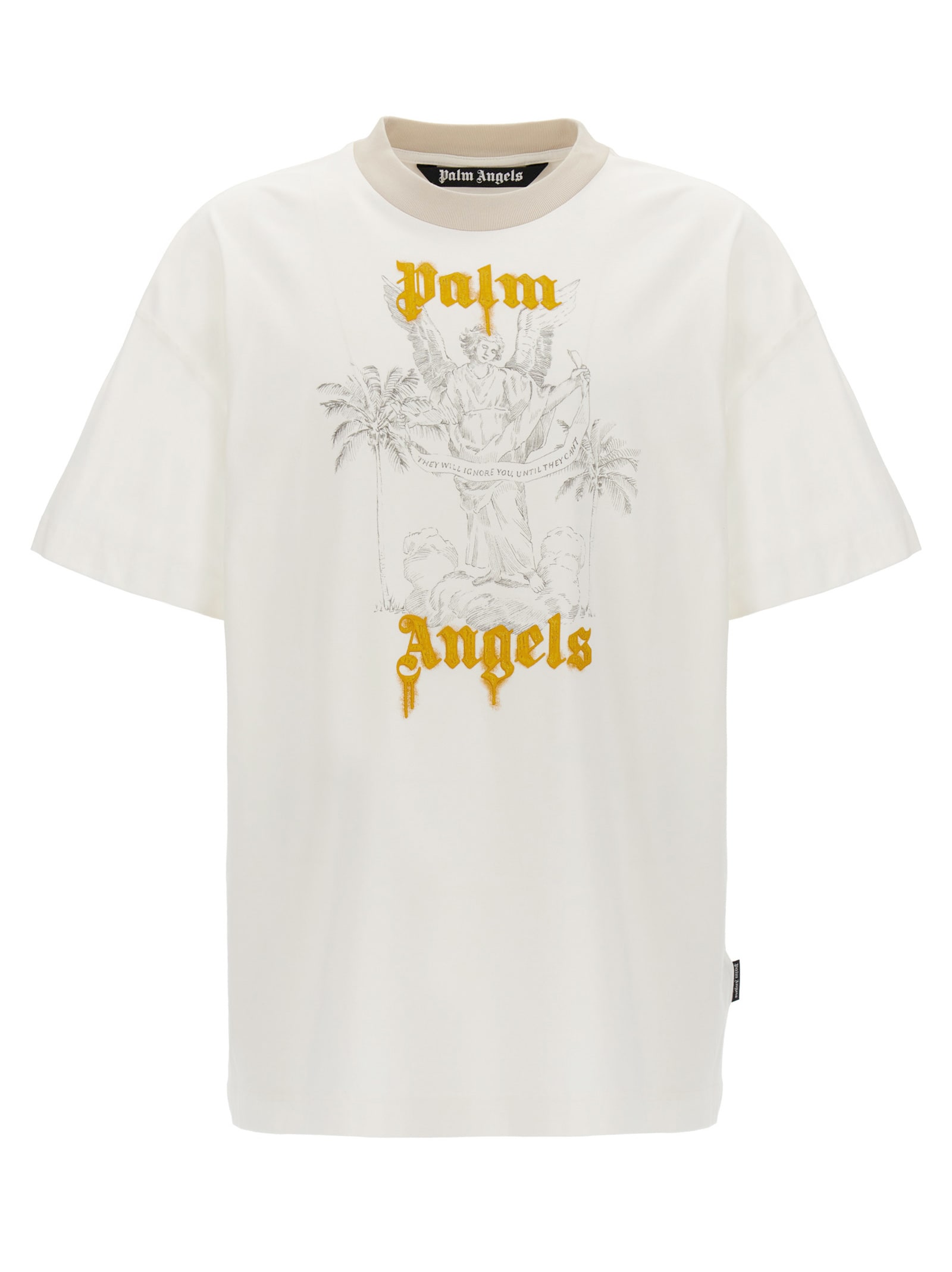 Shop Palm Angels Angel Pencil T-shirt In White