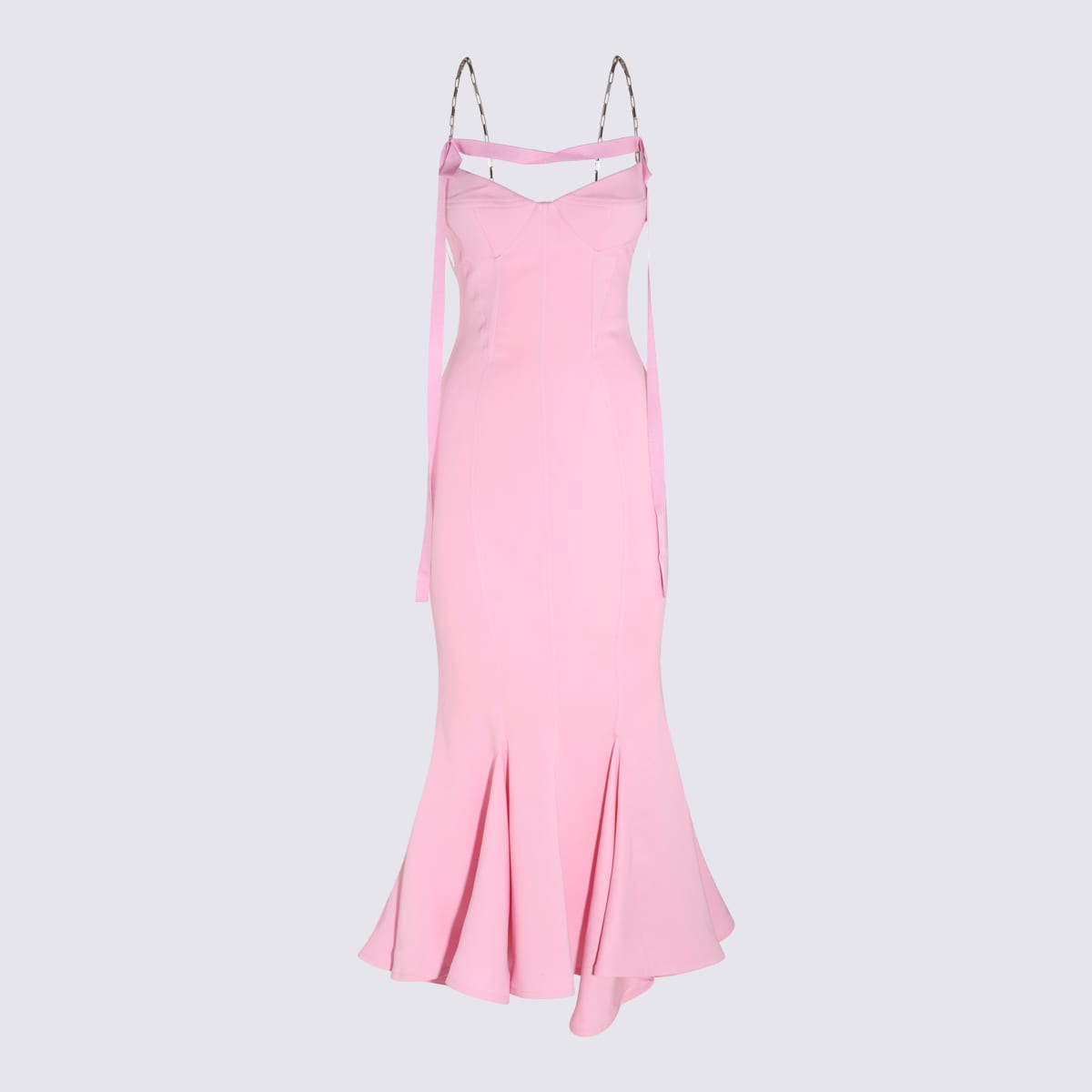 Shop Attico Pink Viscose Blend Beath Dress In Sugar Pink
