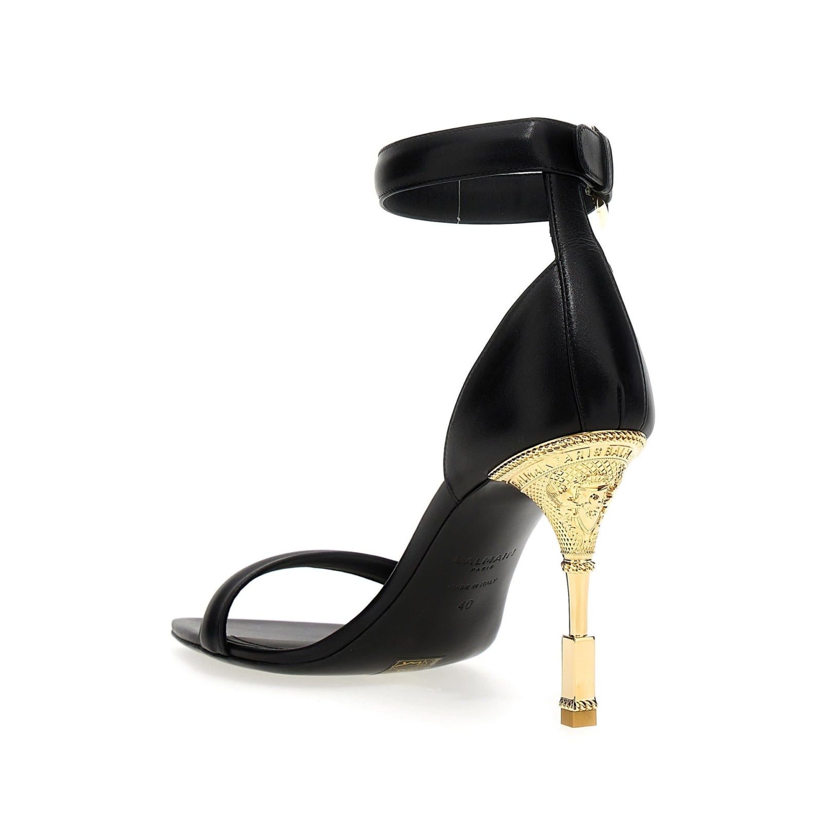 Shop Balmain Moneta 95mm Sandals In Black