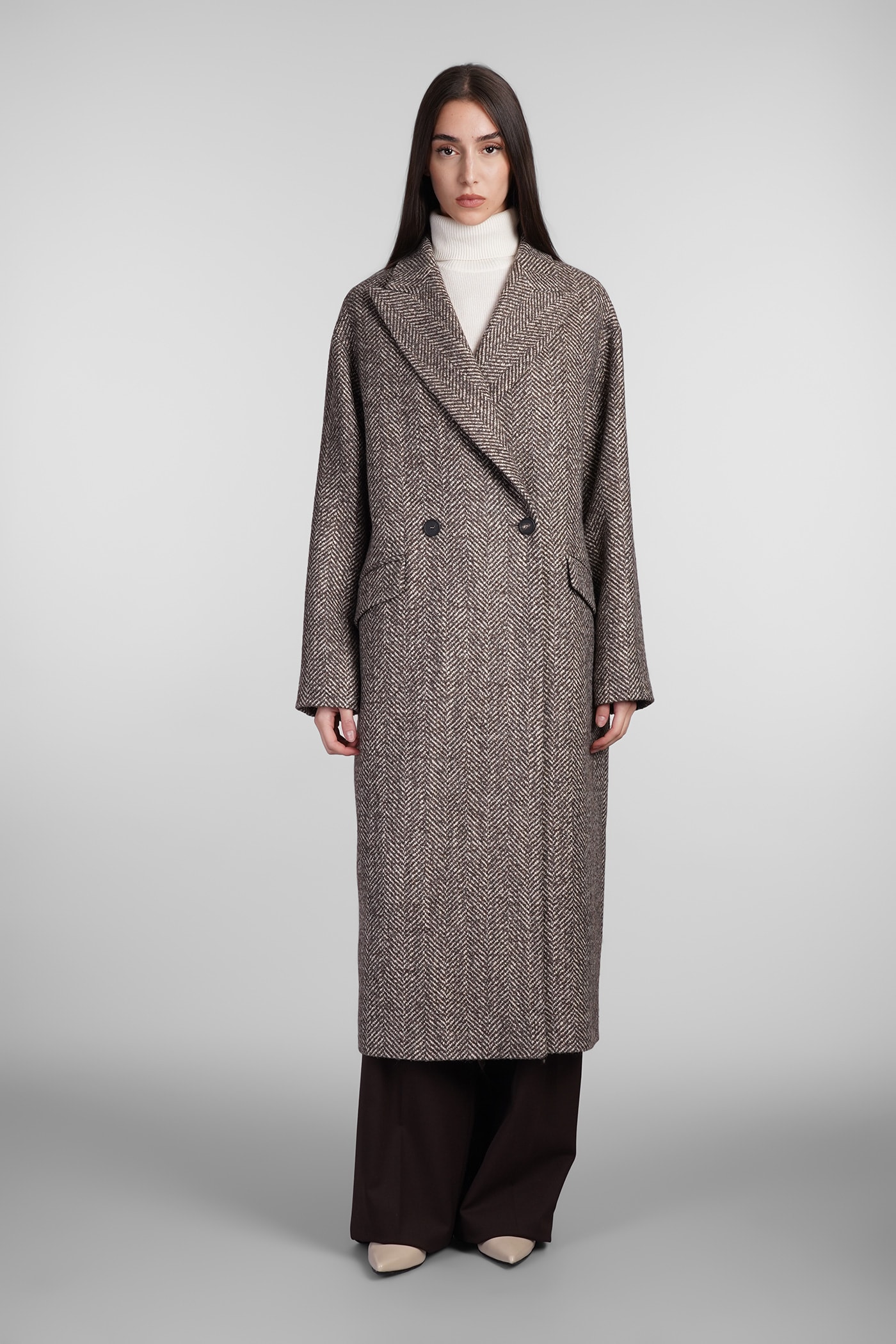 Tagliatore 0205 Coat In Beige Wool