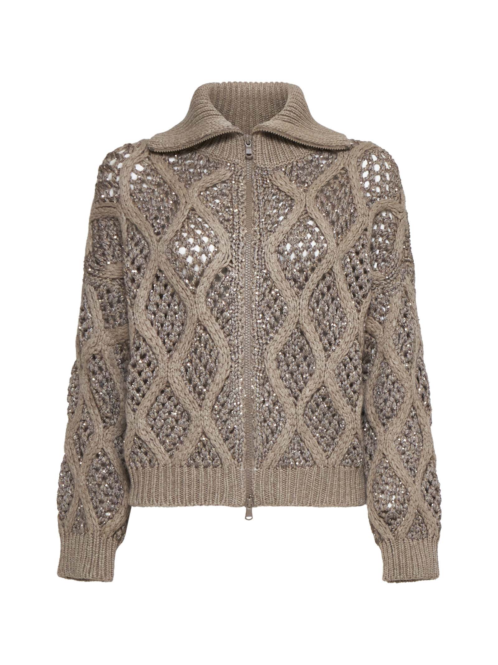 Shop Brunello Cucinelli Cardigan In Brown