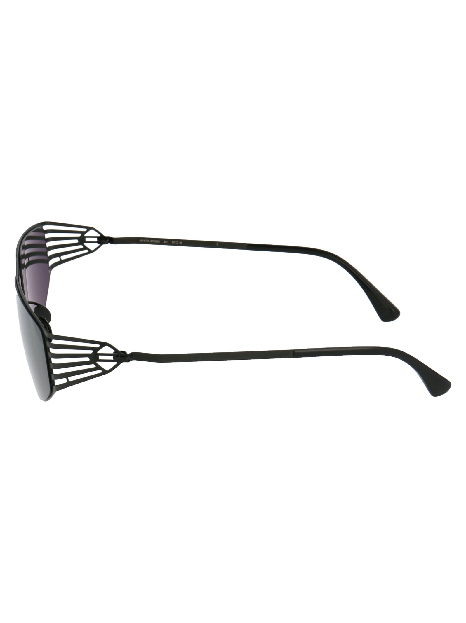 Shop Mykita Studio8.1 Sunglasses In 002 Black Darkgrey Solid