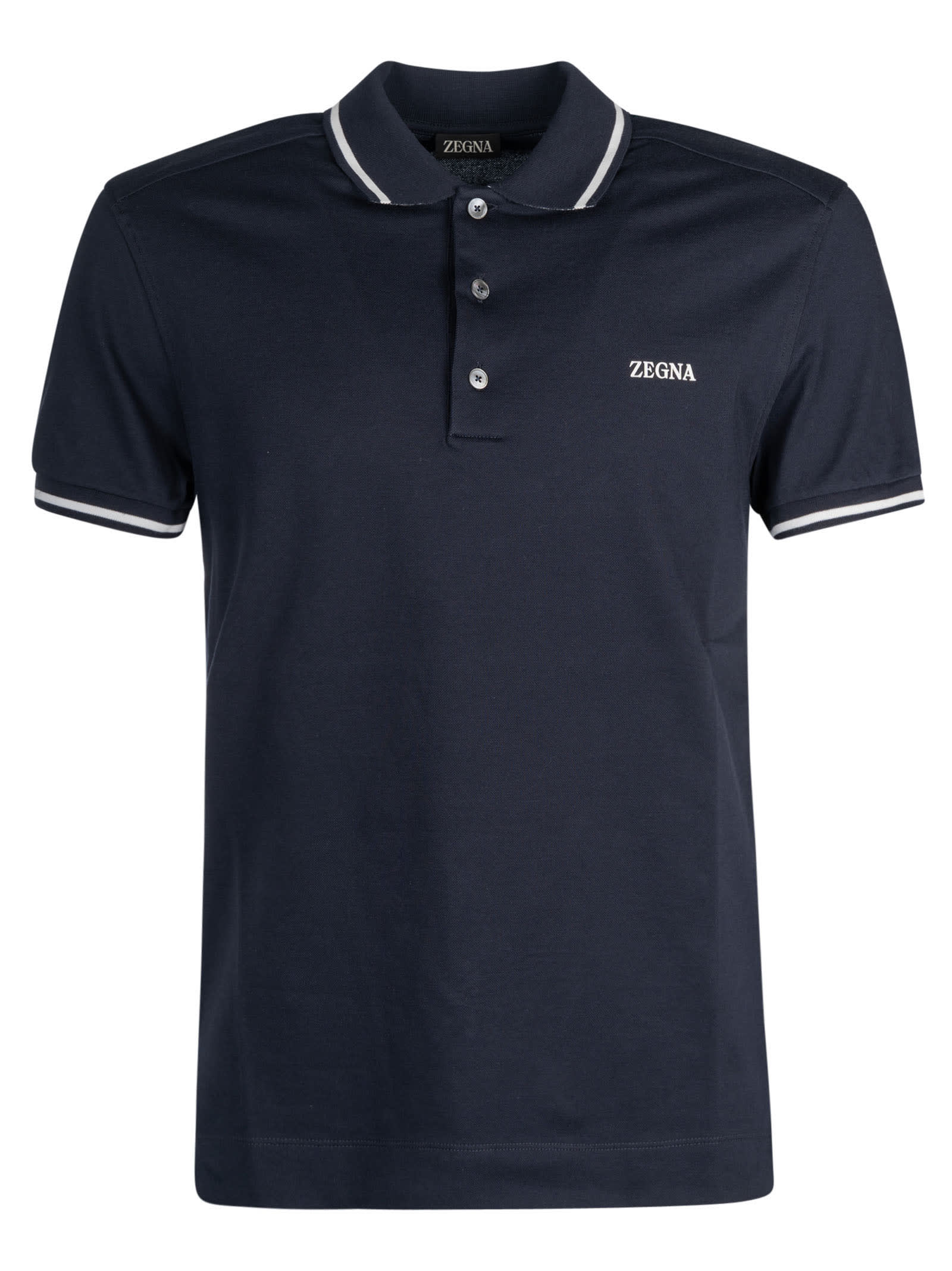 Ermenegildo Zegna Logo Print Polo Shirt