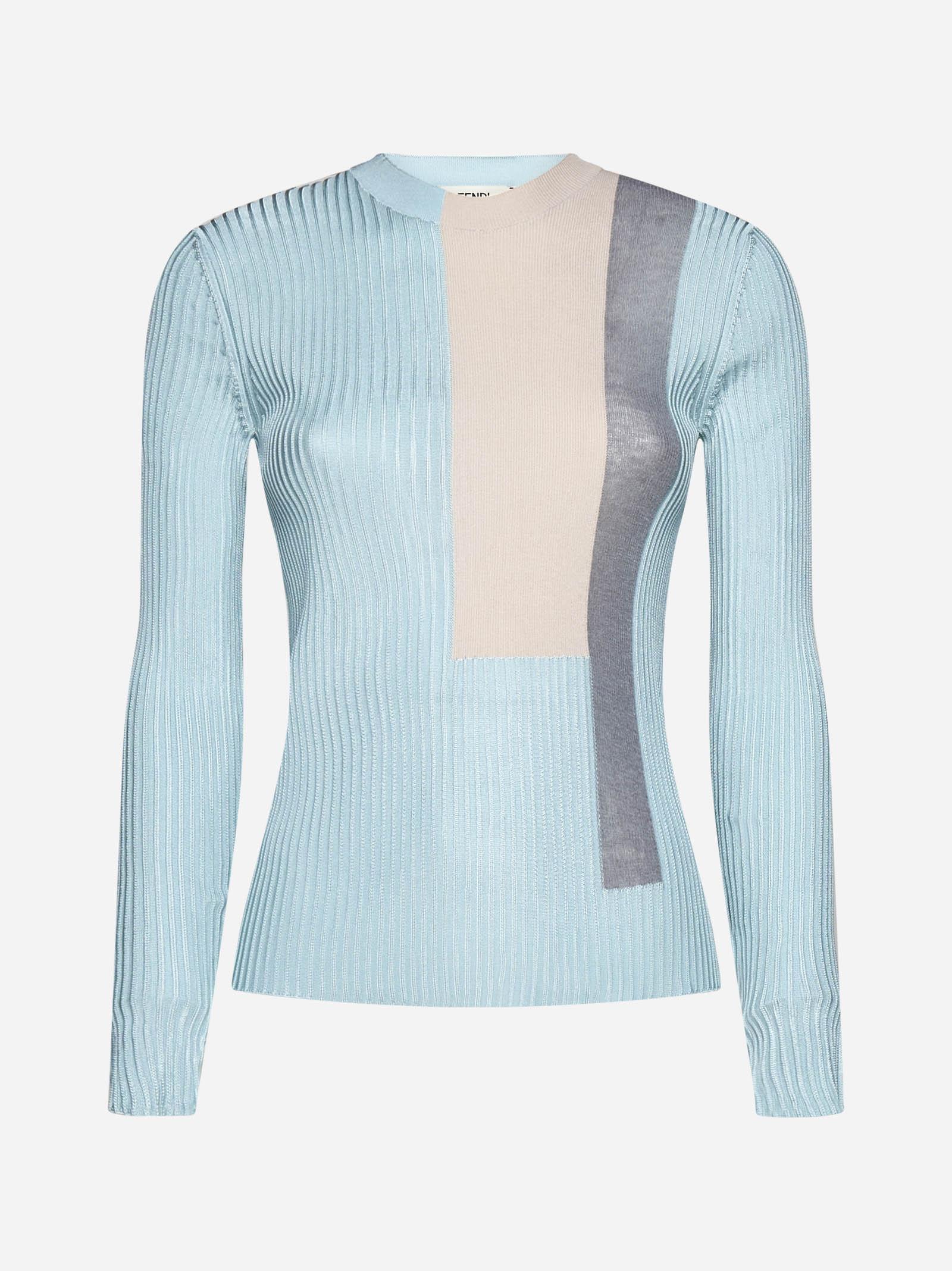 Color-block Silk Sweater