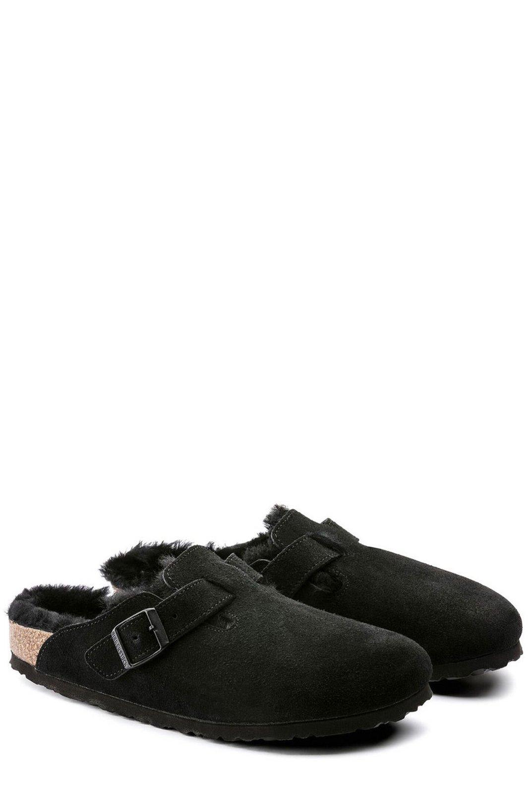 Shop Birkenstock Boston Slip-on Sandals In Black Black