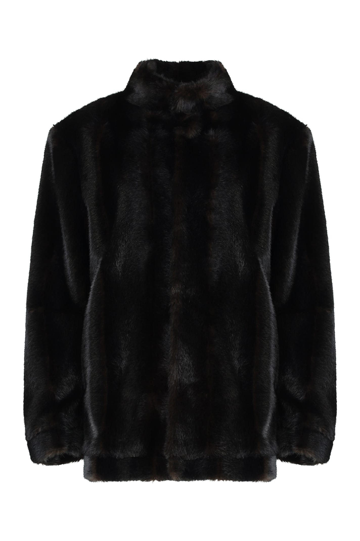 Mm6 Maison Margiela Faux Fur Jacket In Brown