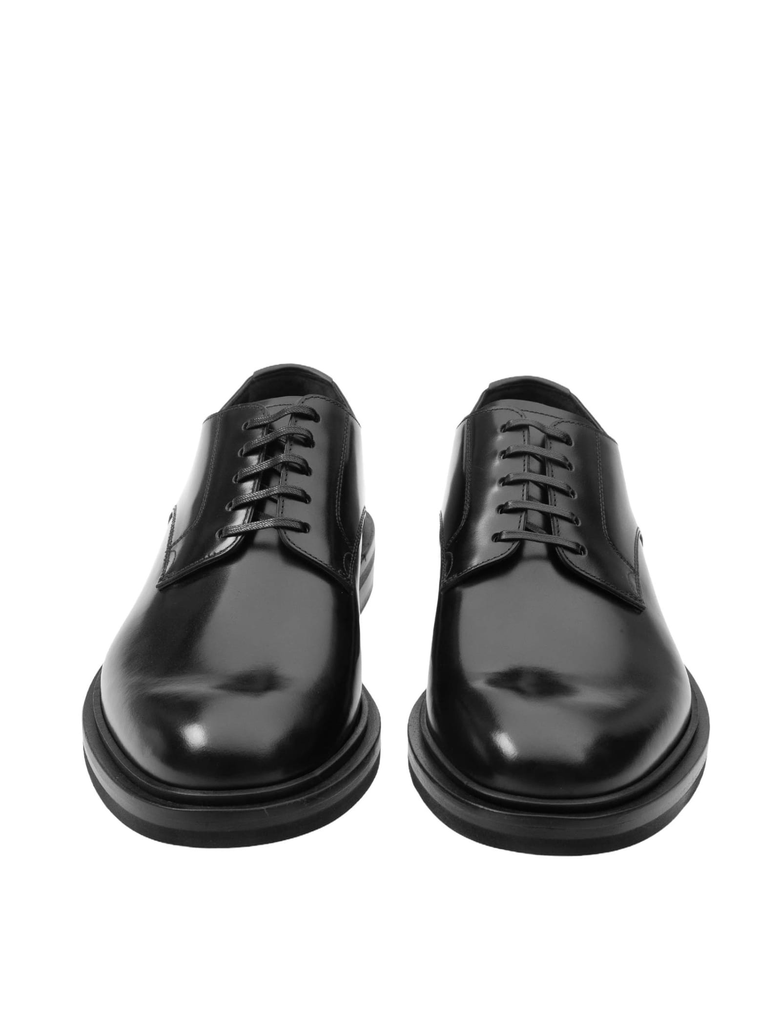 Shop Dolce & Gabbana Derby In Black Brushed Calfskin