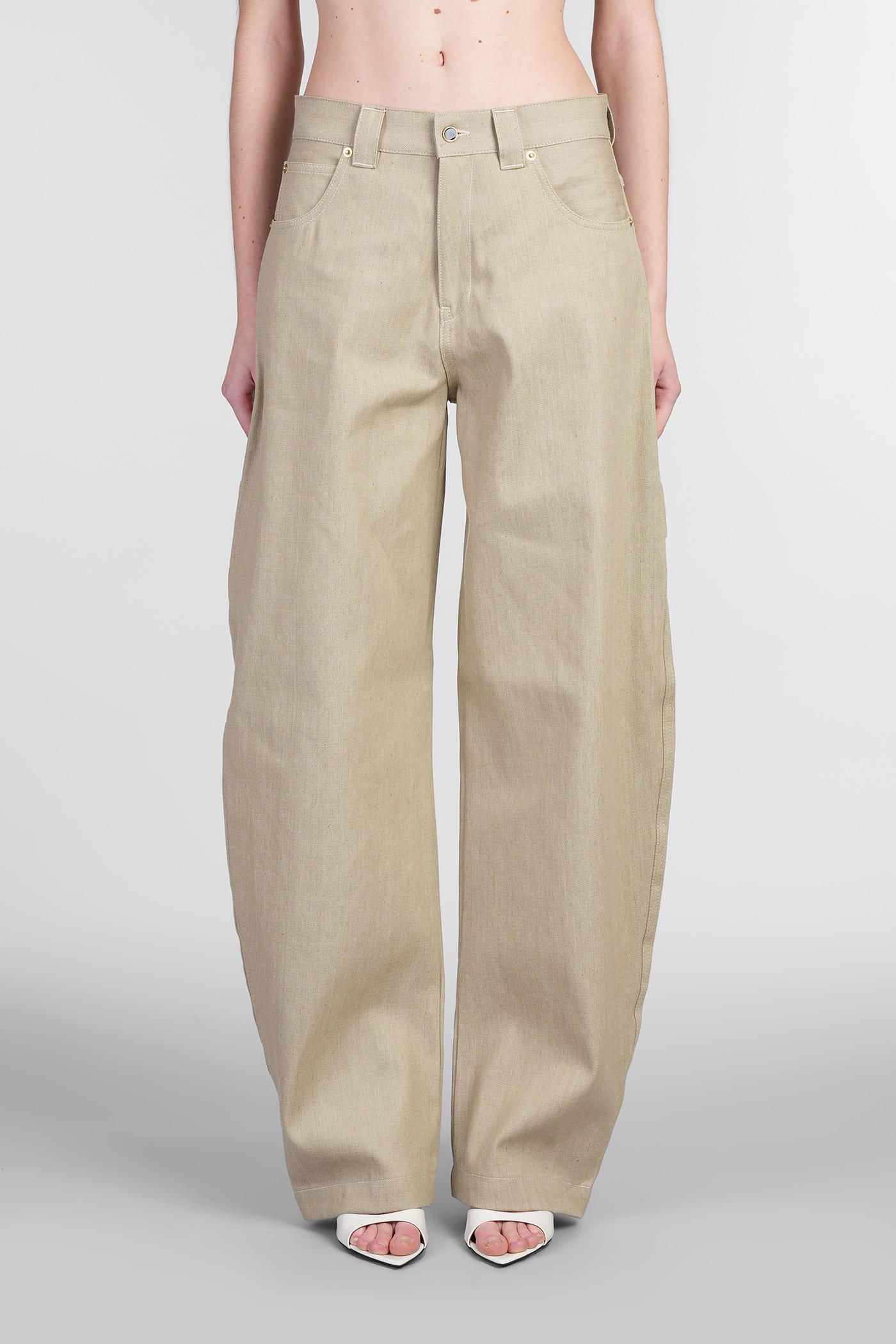 Audrey Pants In Beige Cotton