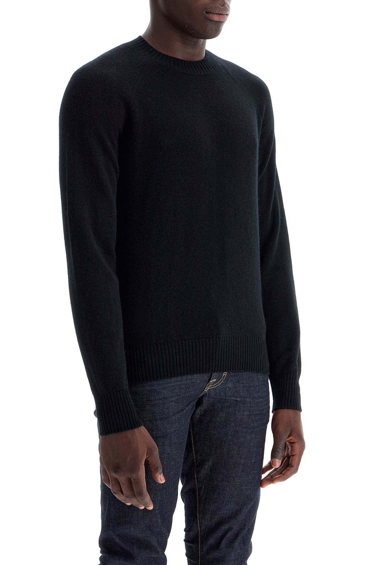 Shop Tom Ford Crewneck Wool And Cashmere Pul In Black (black)