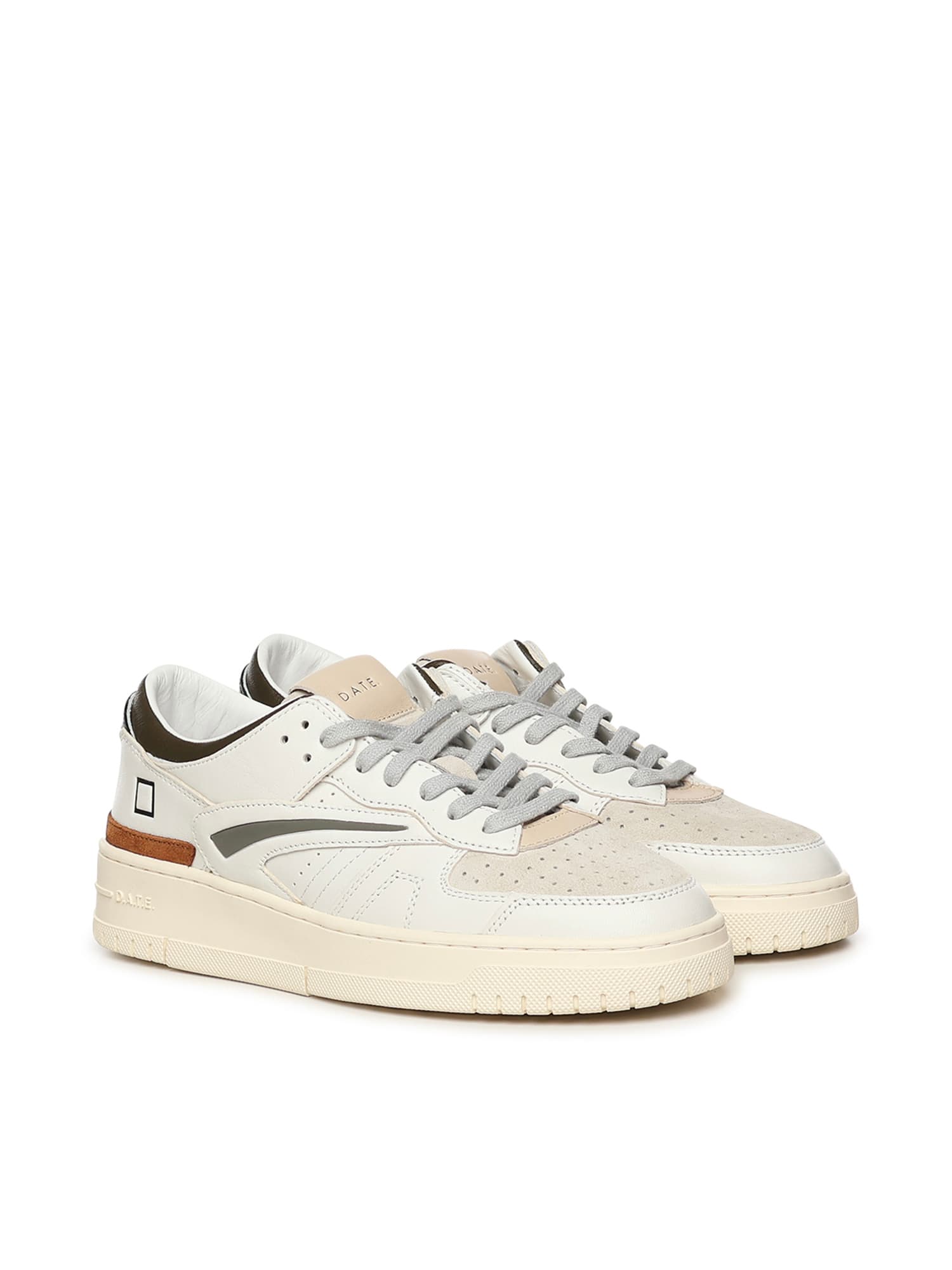 Date Torneo Leather Sneakers In White