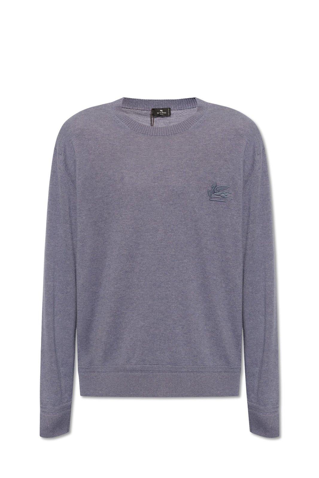 Shop Etro Pegaso Embroidered Knit Jumper