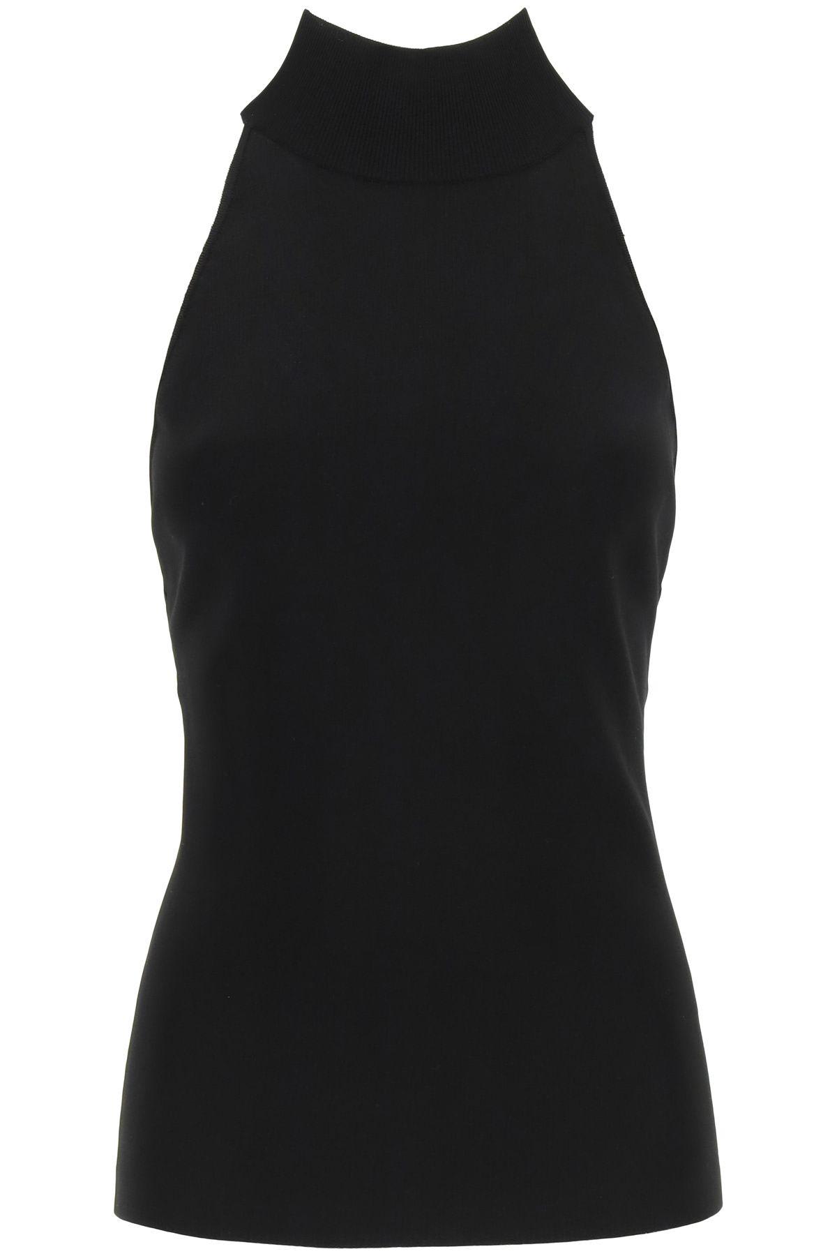 Shop Givenchy Open Back Knit Top In Black