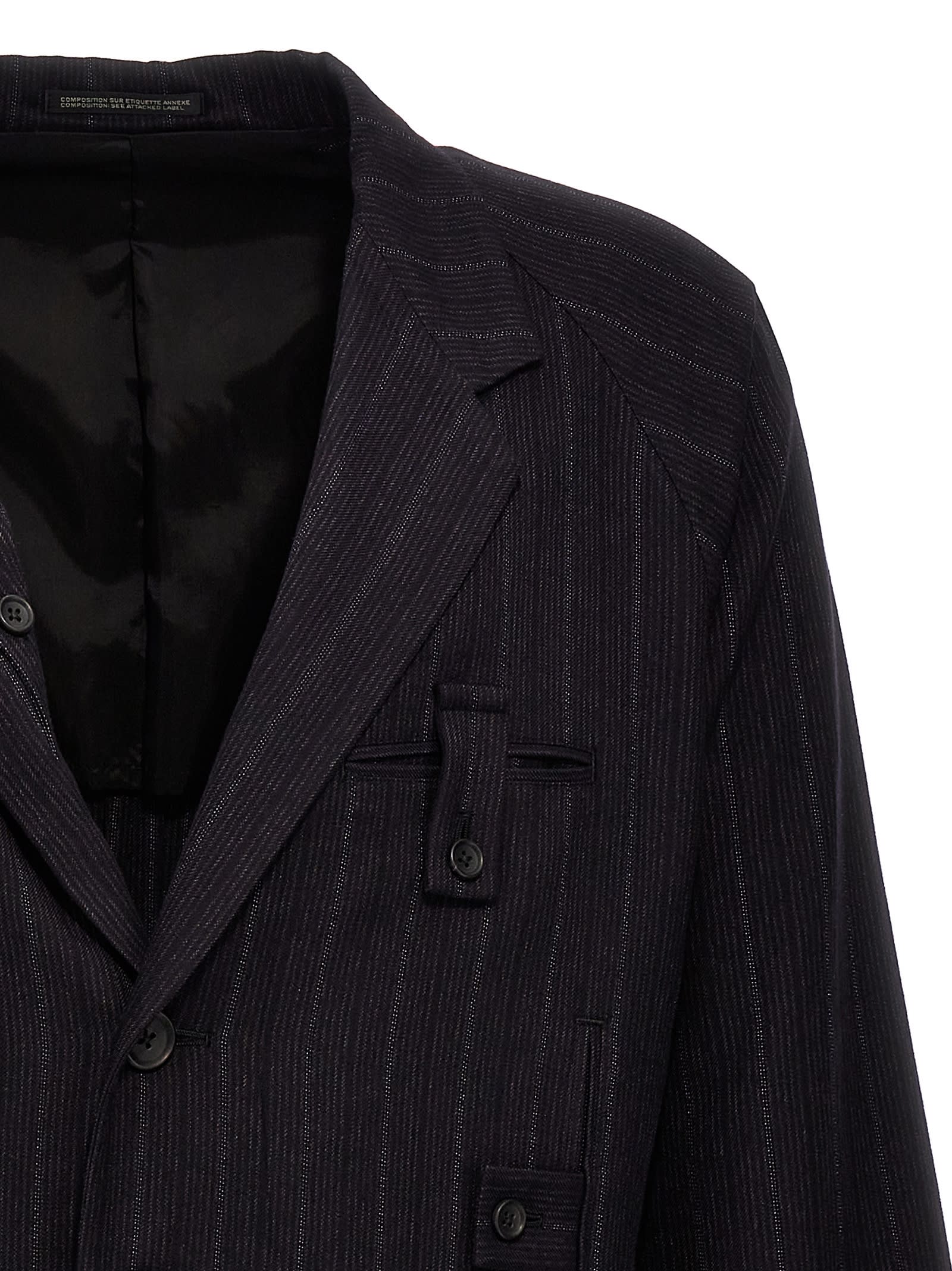 Shop Yohji Yamamoto I-st Lapel Button Blazer In Black