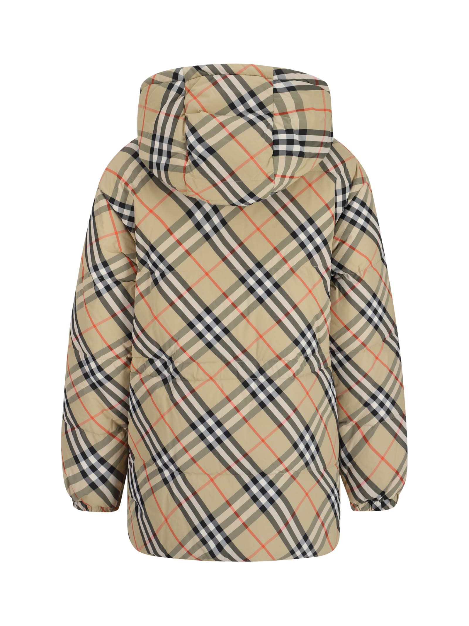 Shop Burberry Down Jacket In Sand Ip Check