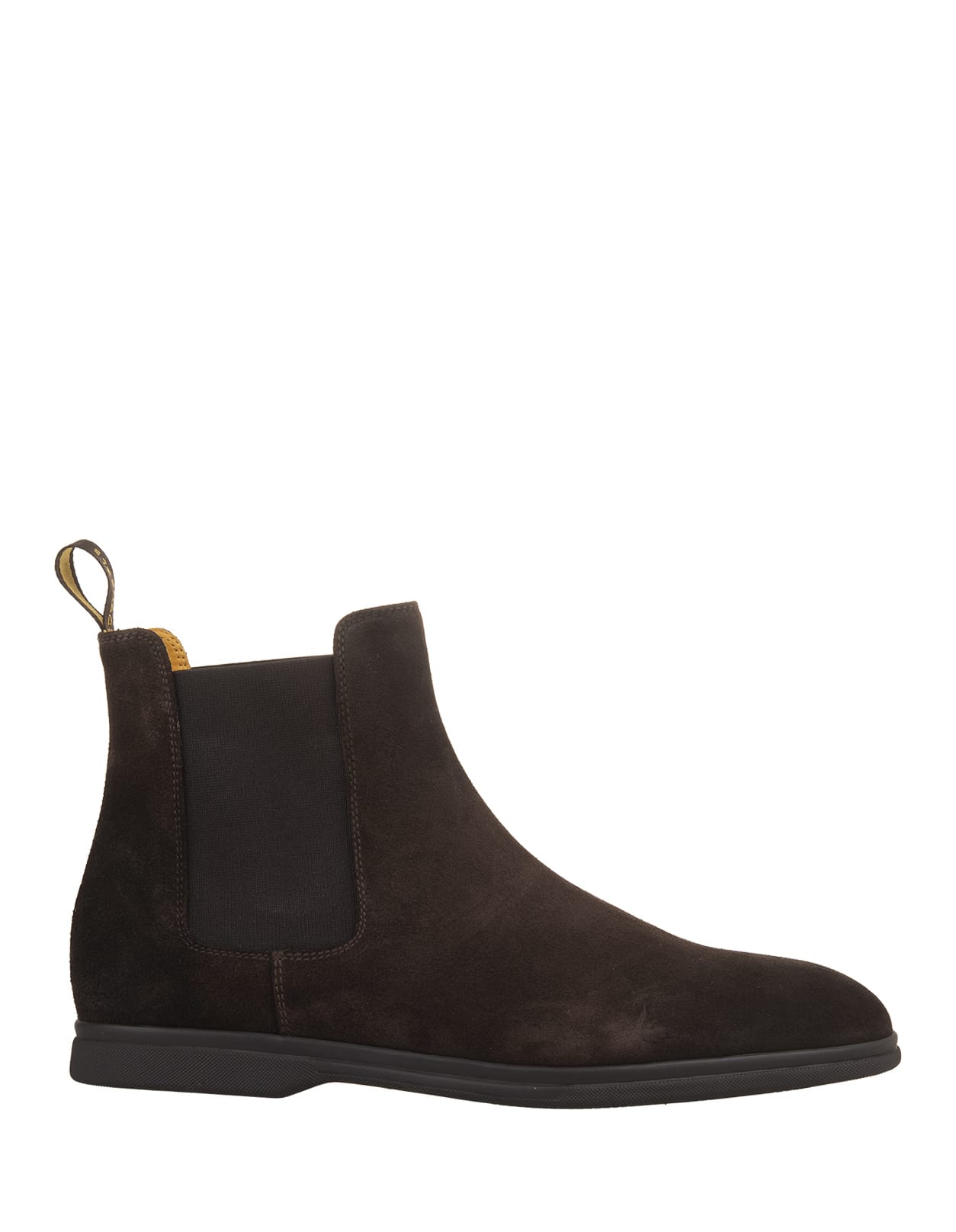 Shop Doucal's Dark Brown Suede Beatles Style Ankle Boots